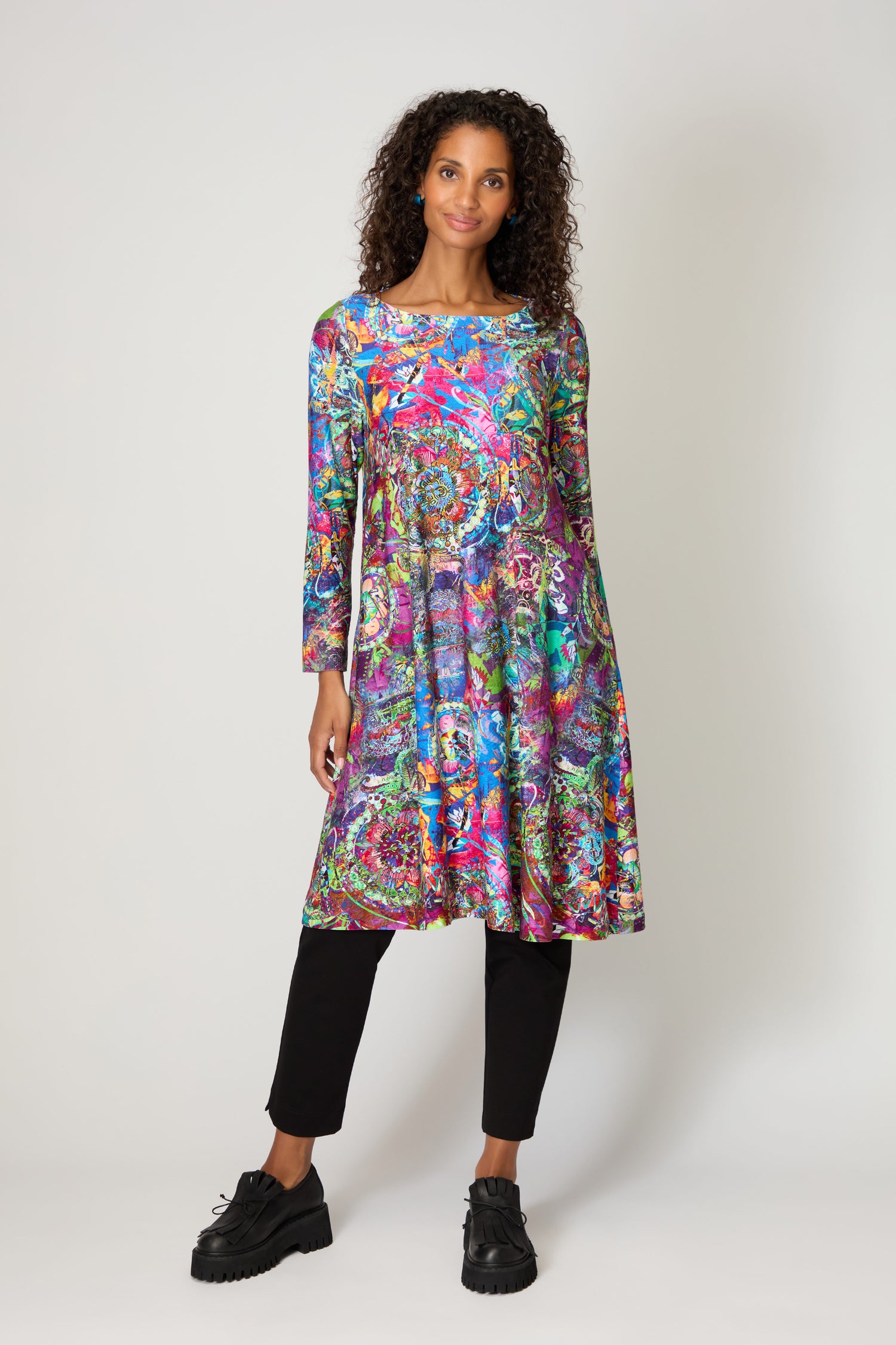 Fioresa Abstract Floral Jersey Dress