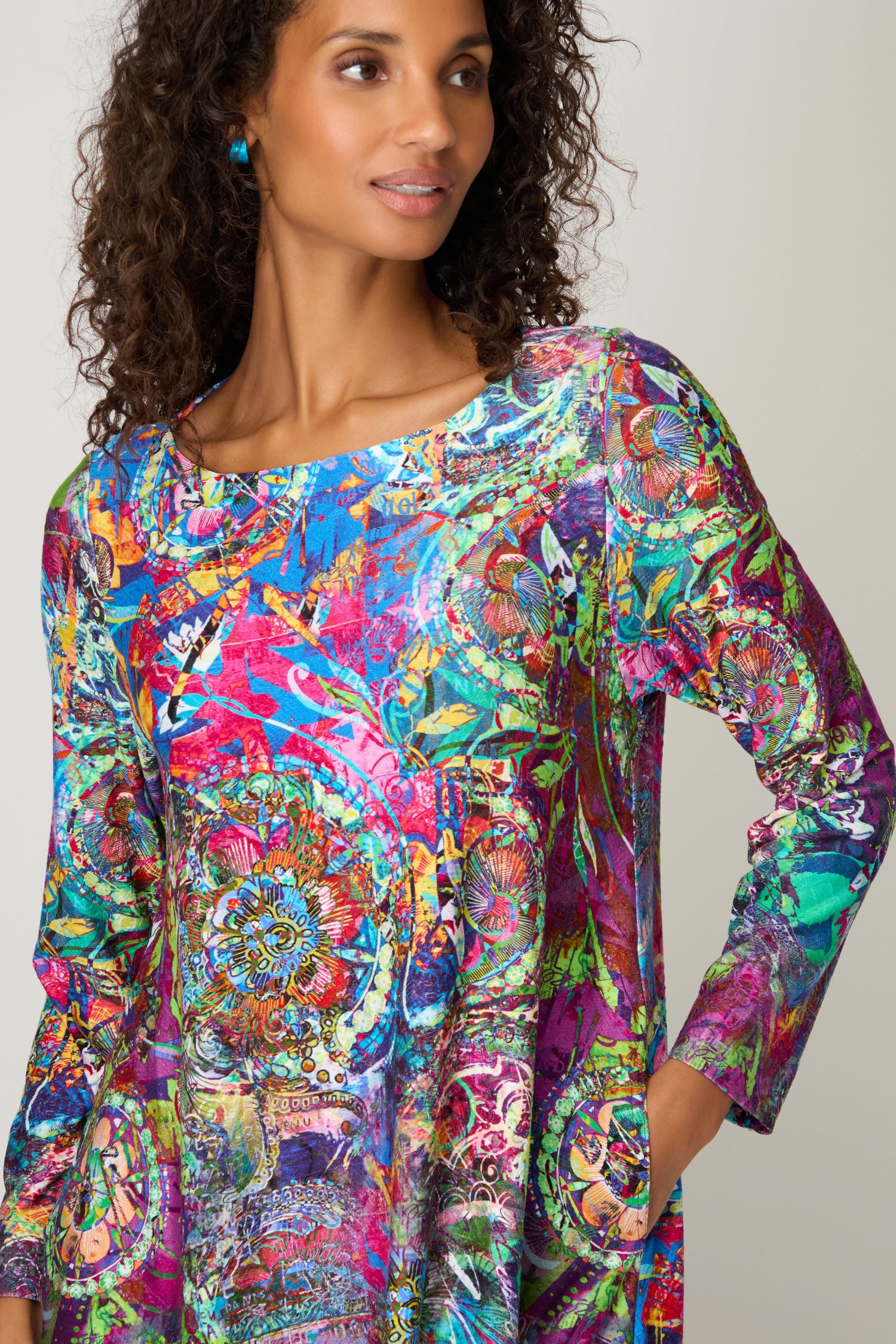 Fioresa Abstract Floral Jersey Dress