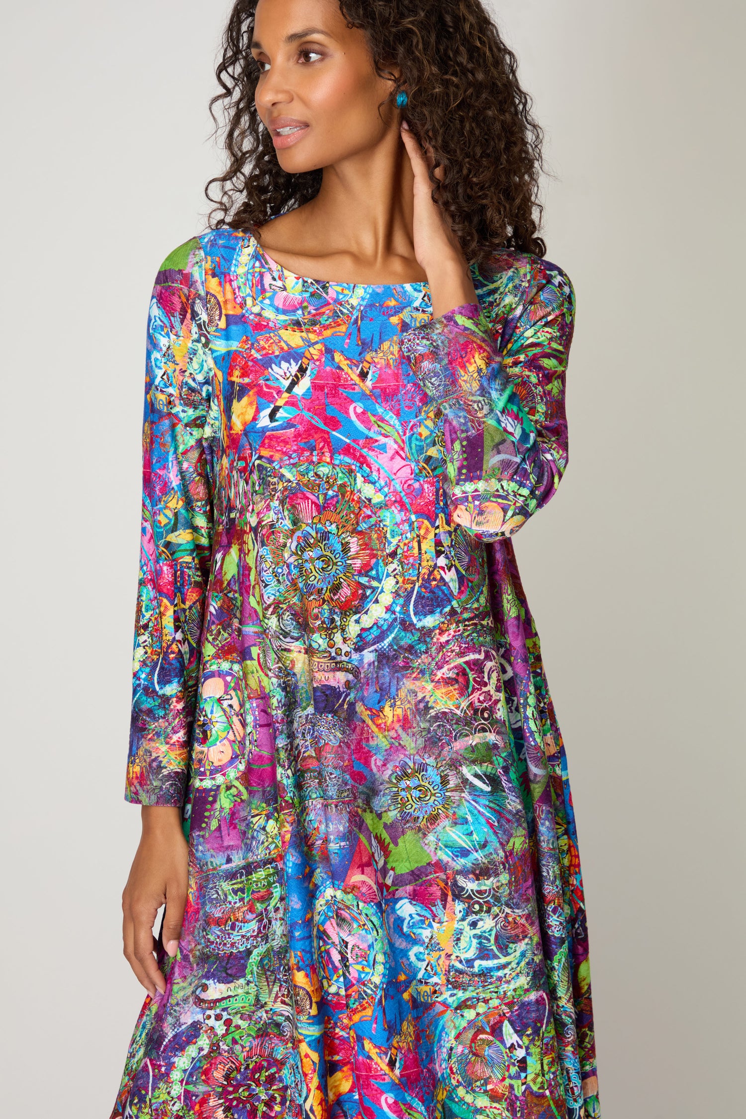 Fioresa Abstract Floral Jersey Dress