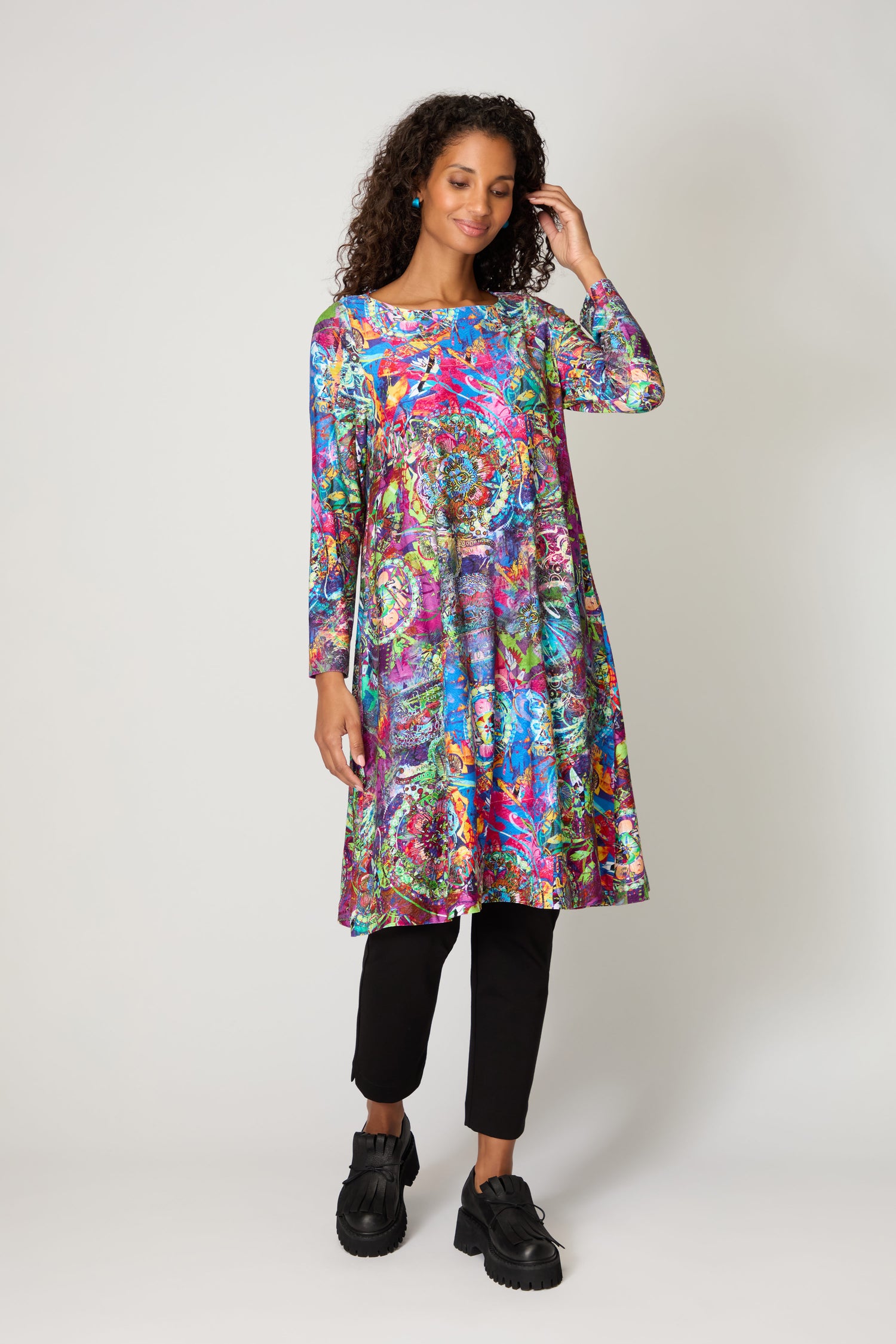 Fioresa Abstract Floral Jersey Dress