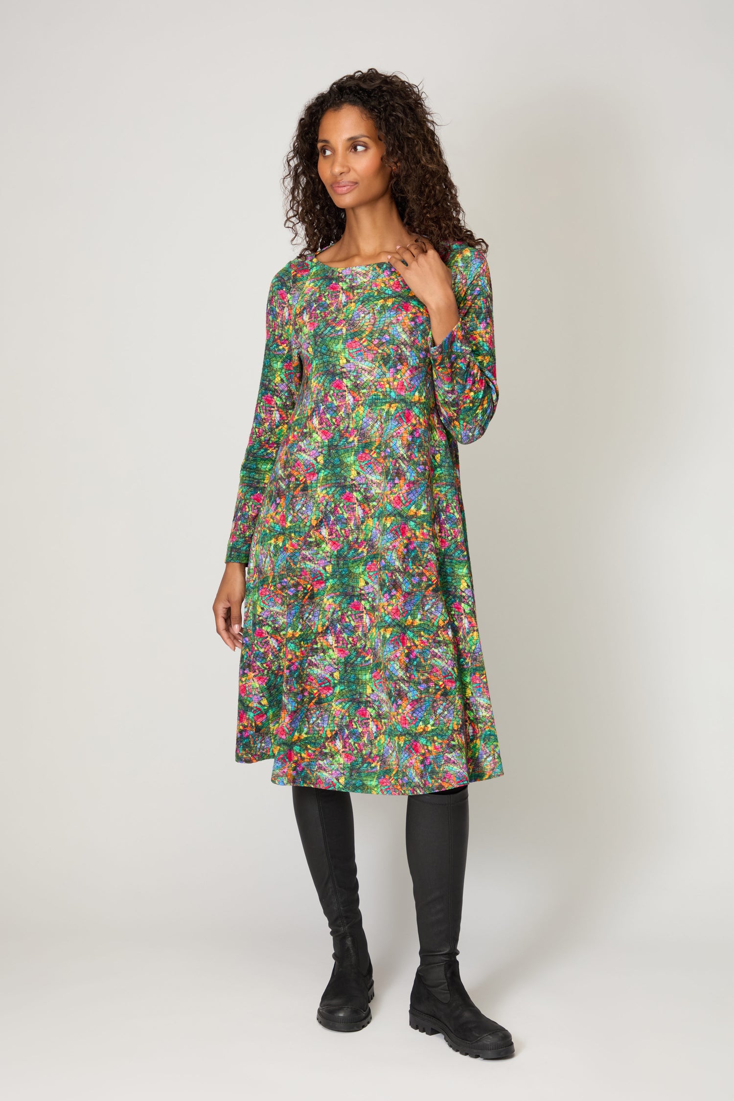 Fioresa Circle Textured Jersey Dress