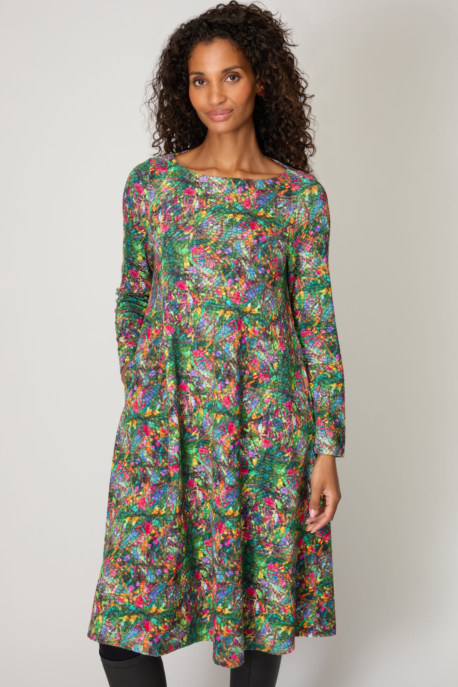 Fioresa Circle Textured Jersey Dress