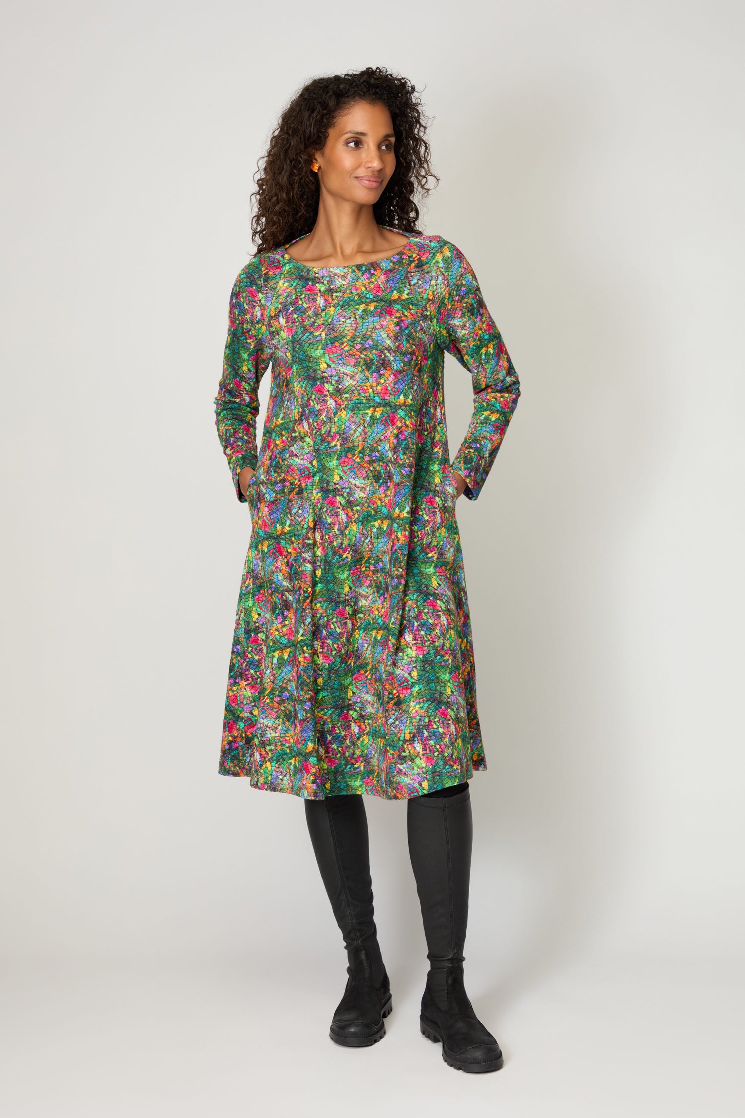 Fioresa Circle Textured Jersey Dress