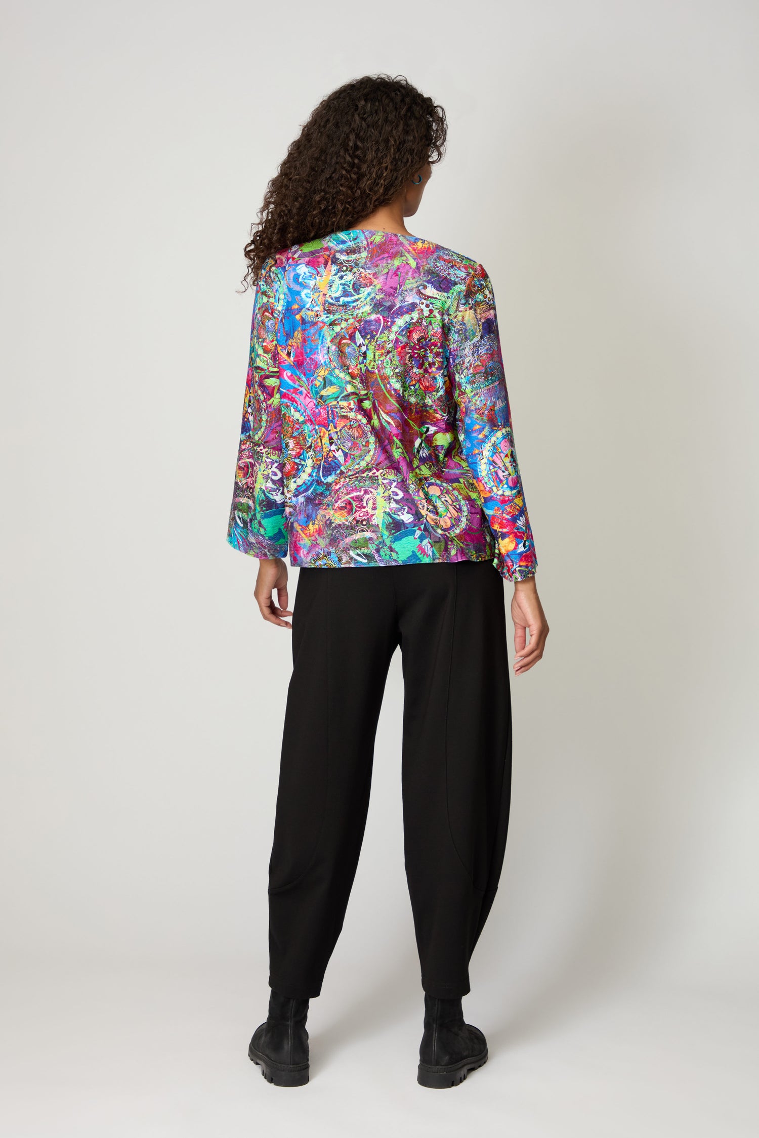 Jane Abstract Floral Jersey Top