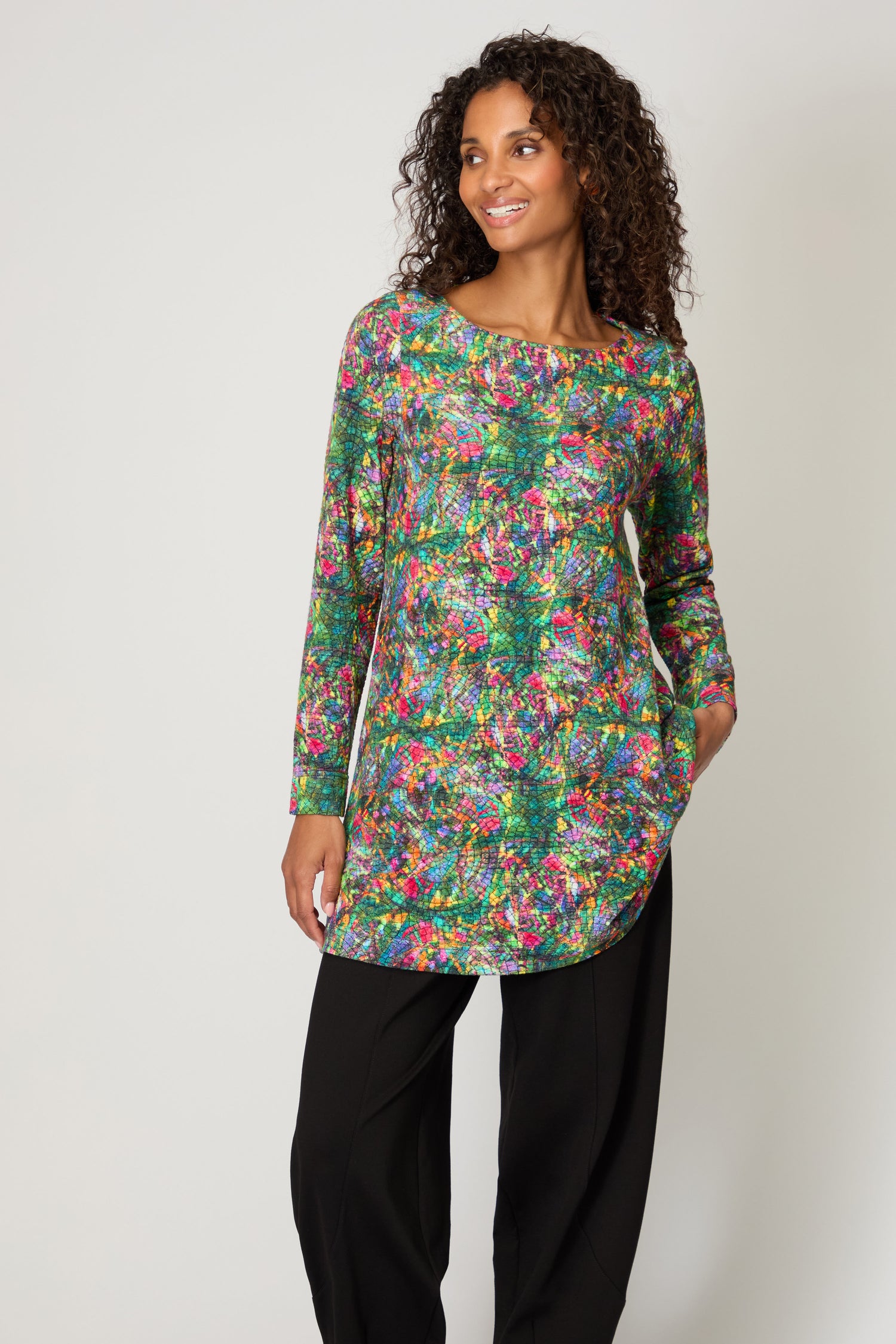 Circle Textured Jersey Tunic