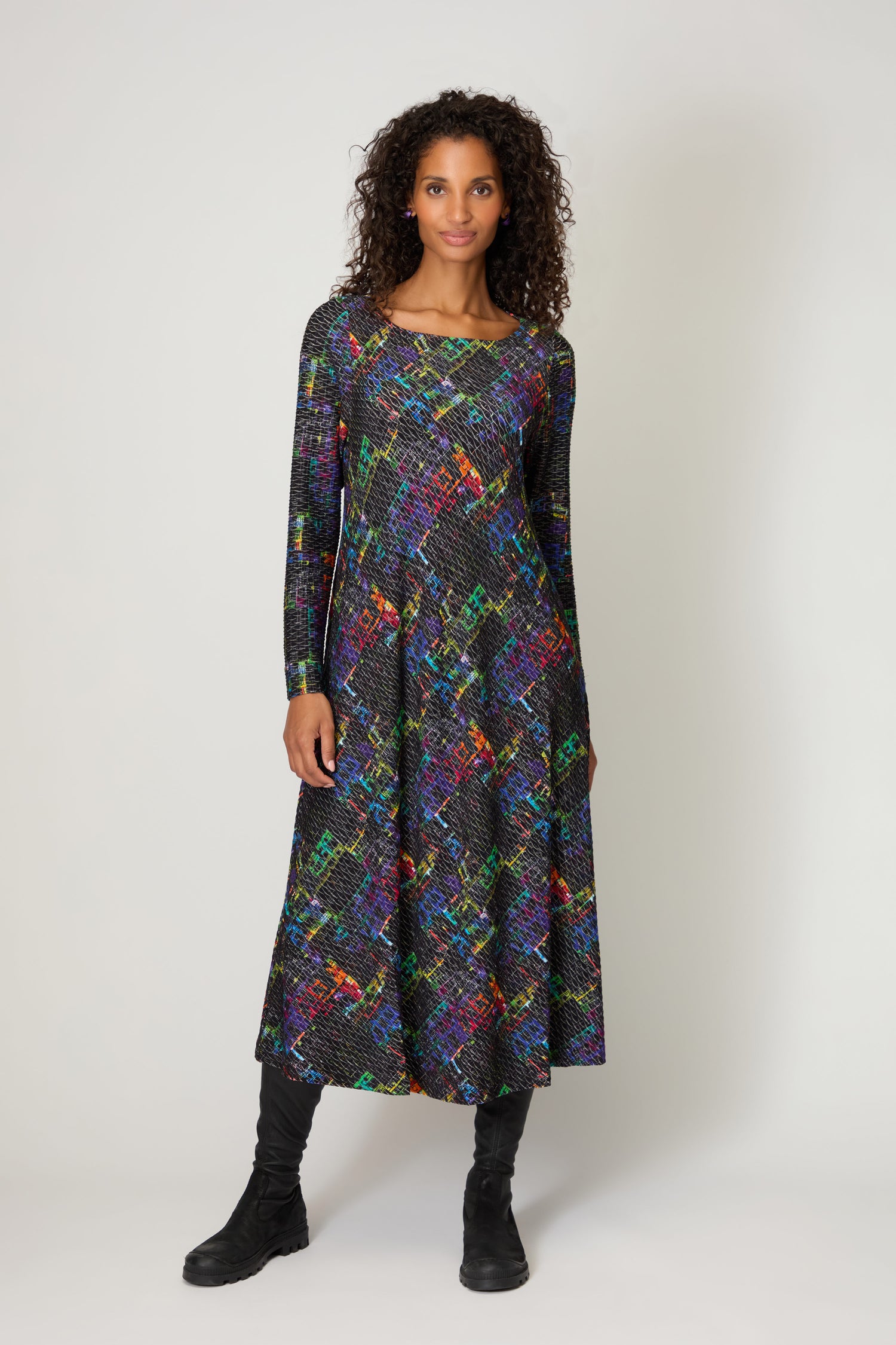 Ramona Graphic Textured Jersey Dress