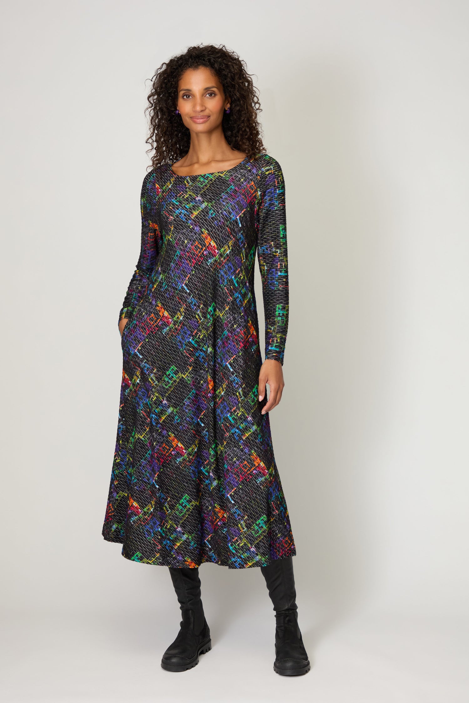 Ramona Graphic Textured Jersey Dress