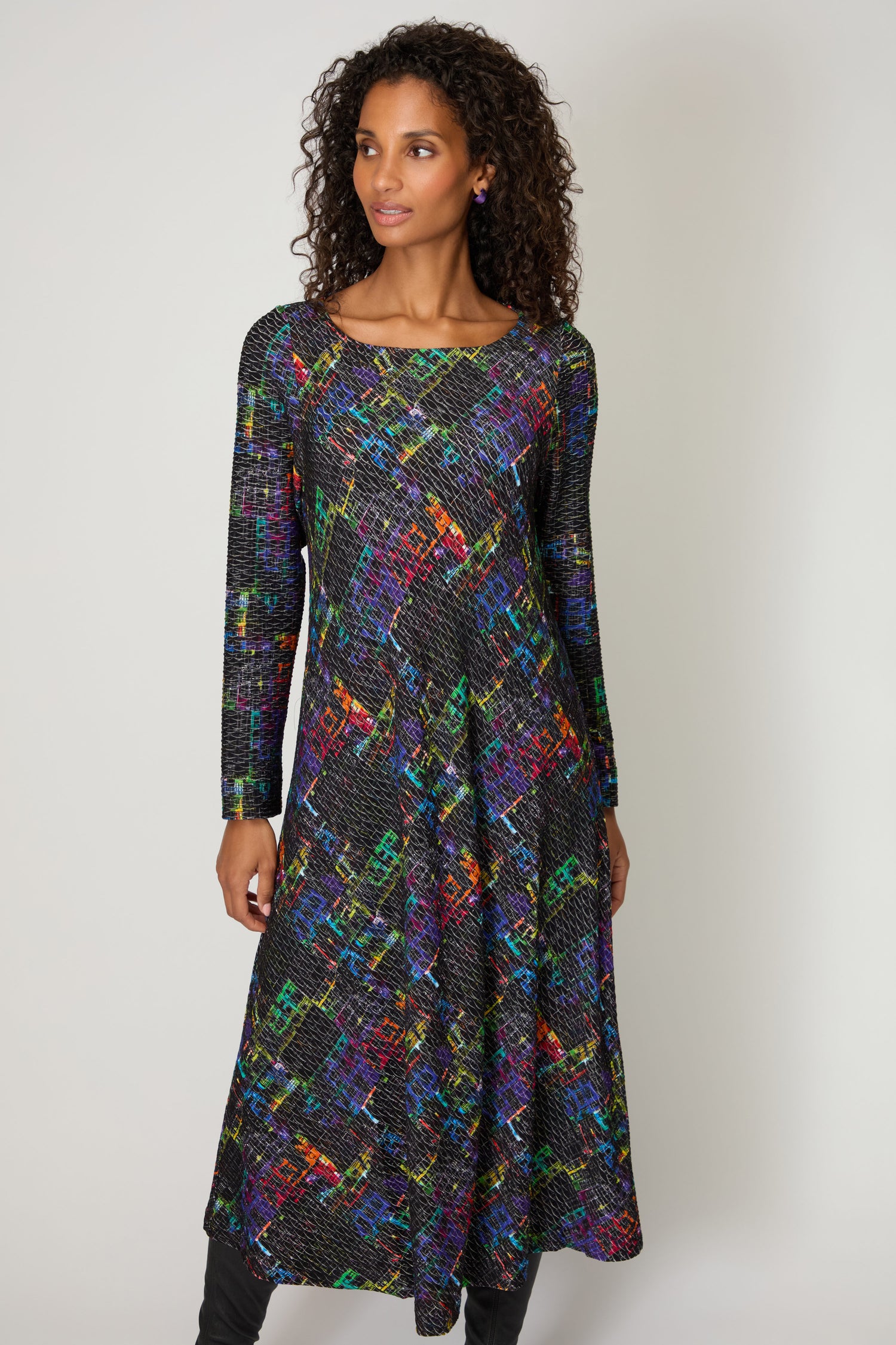 Ramona Graphic Textured Jersey Dress
