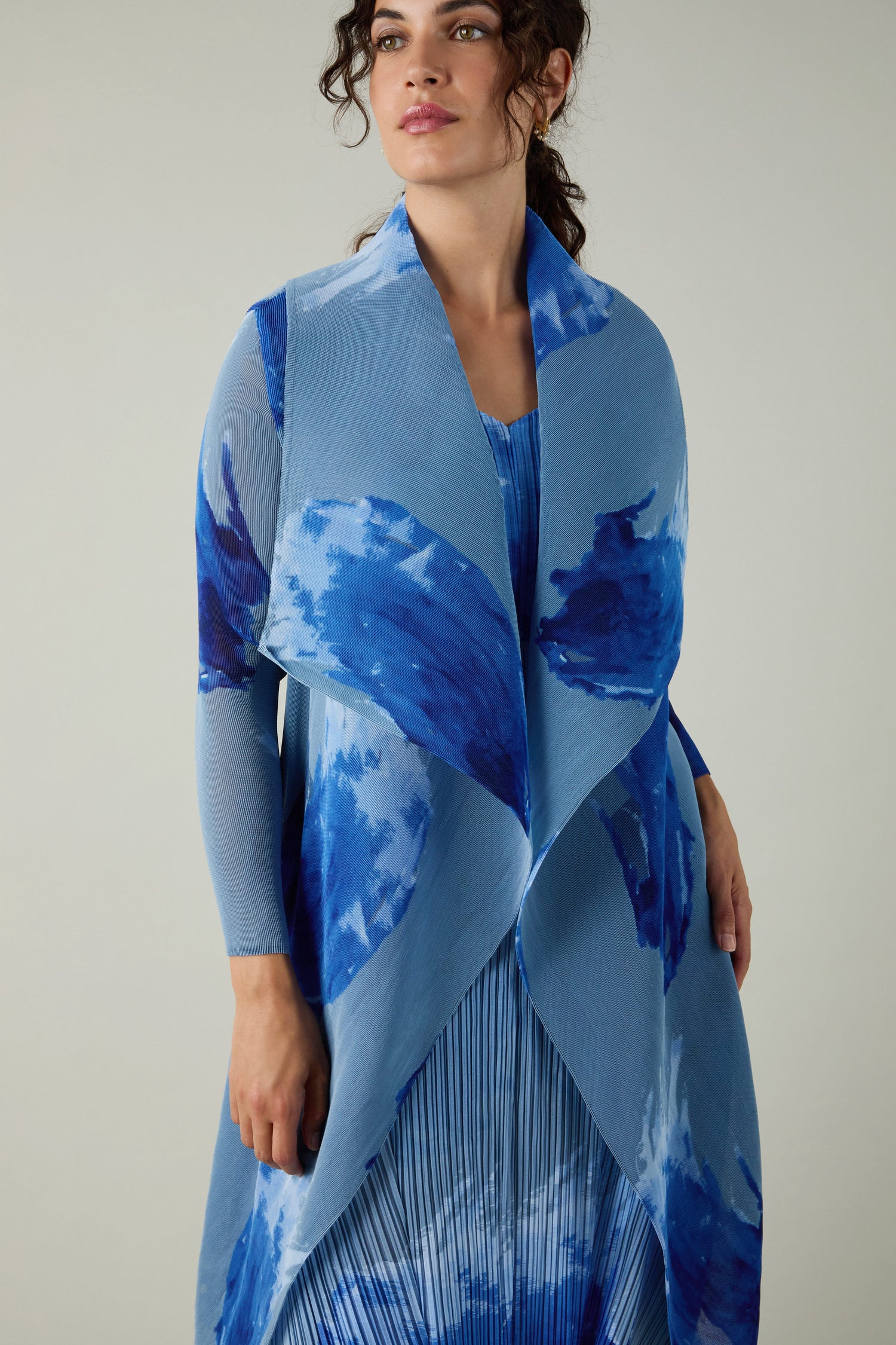 Splash Print Pleated Jacket