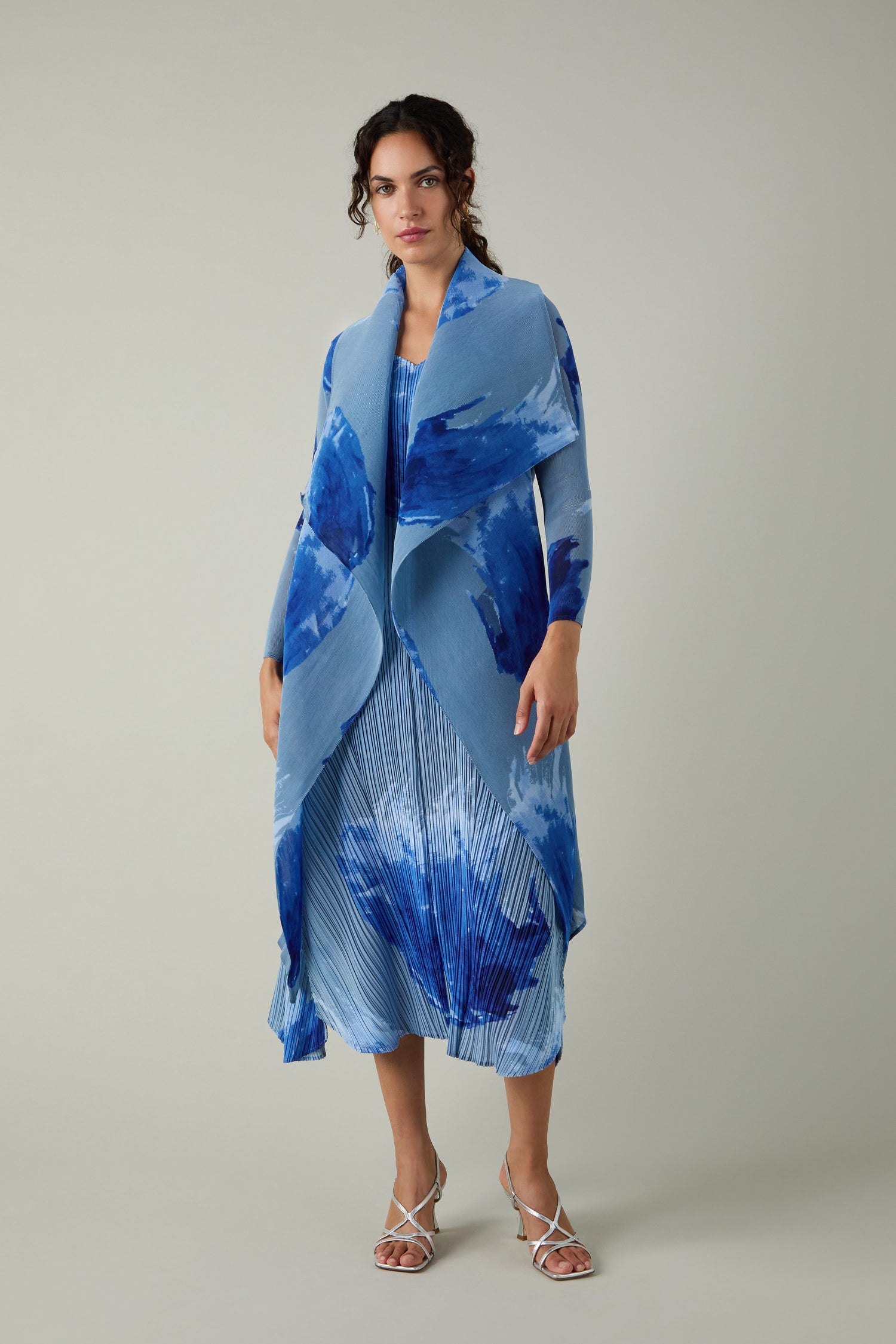 Splash Print Pleated Jacket