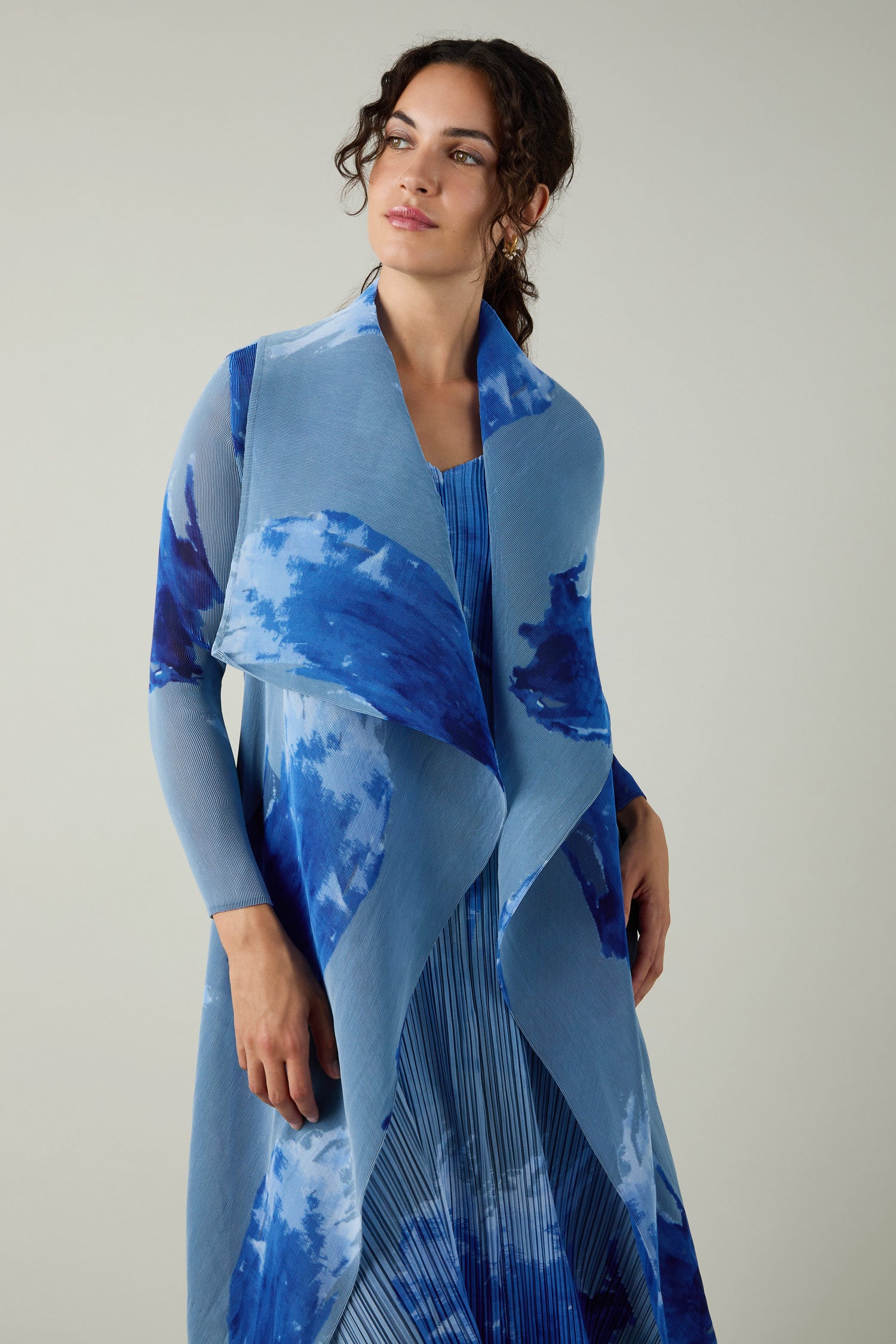 Splash Print Pleated Jacket