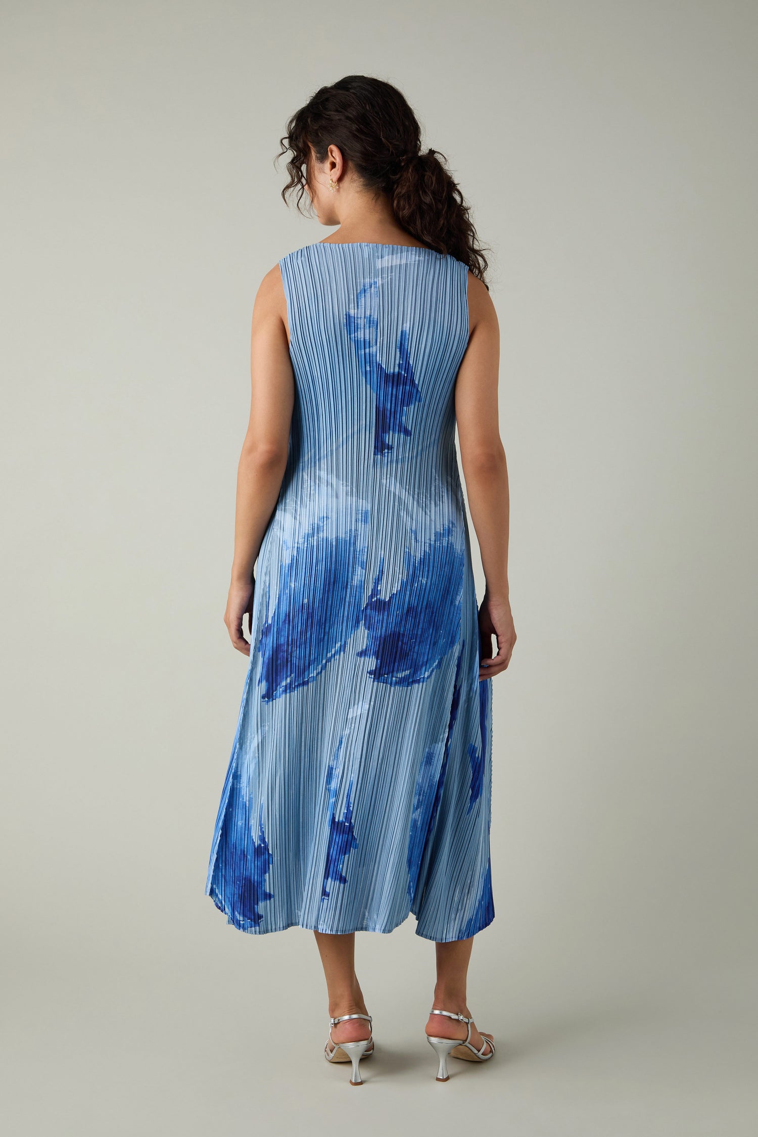 Splash Print Pleated Dress