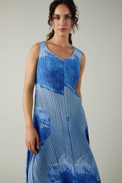 Splash Print Pleated Dress