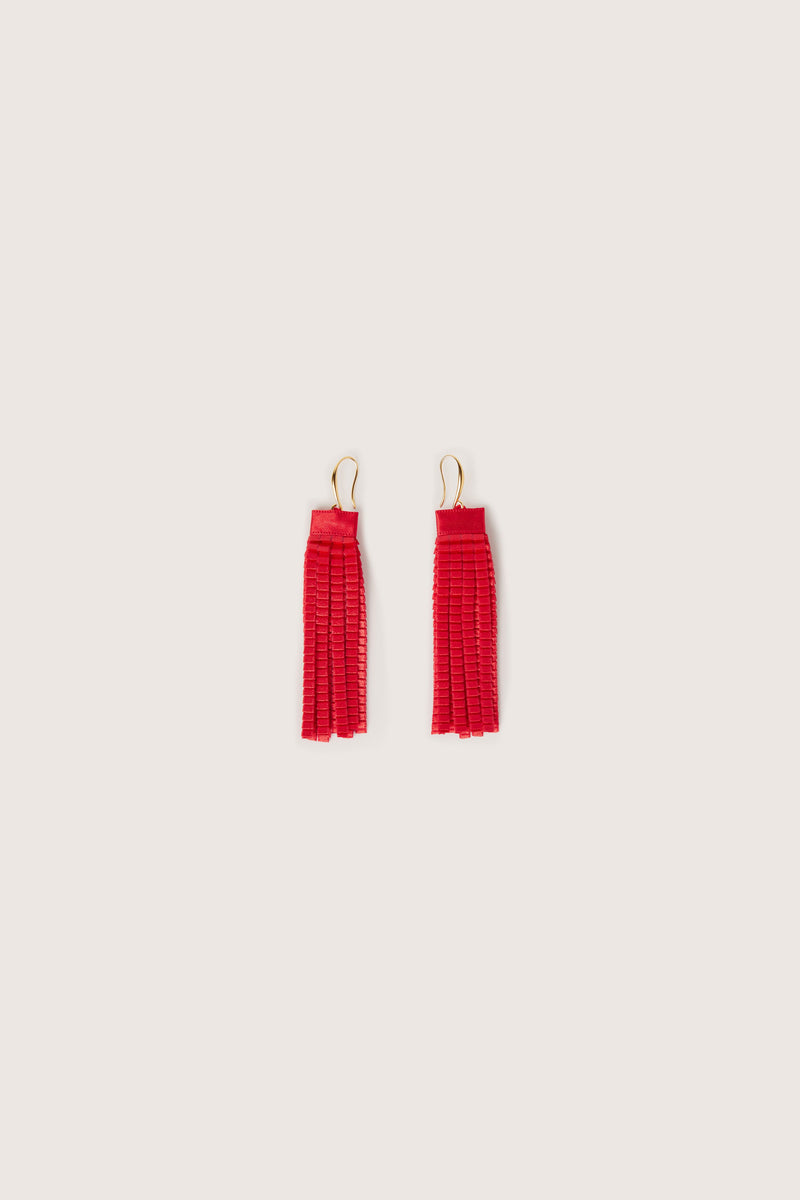 J crew red hot sale tassel earrings