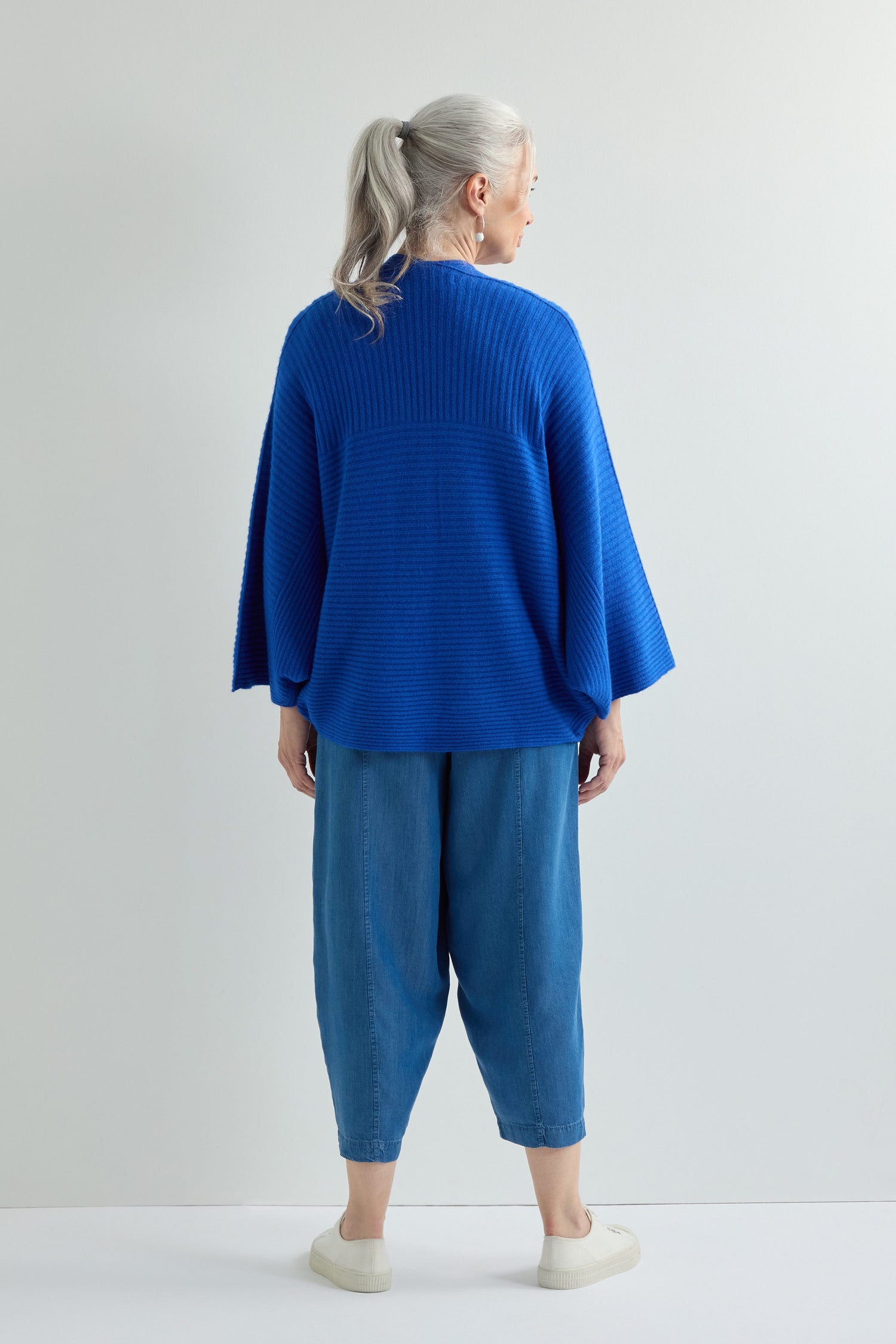 Cobalt Ribbed Batwing Cardi