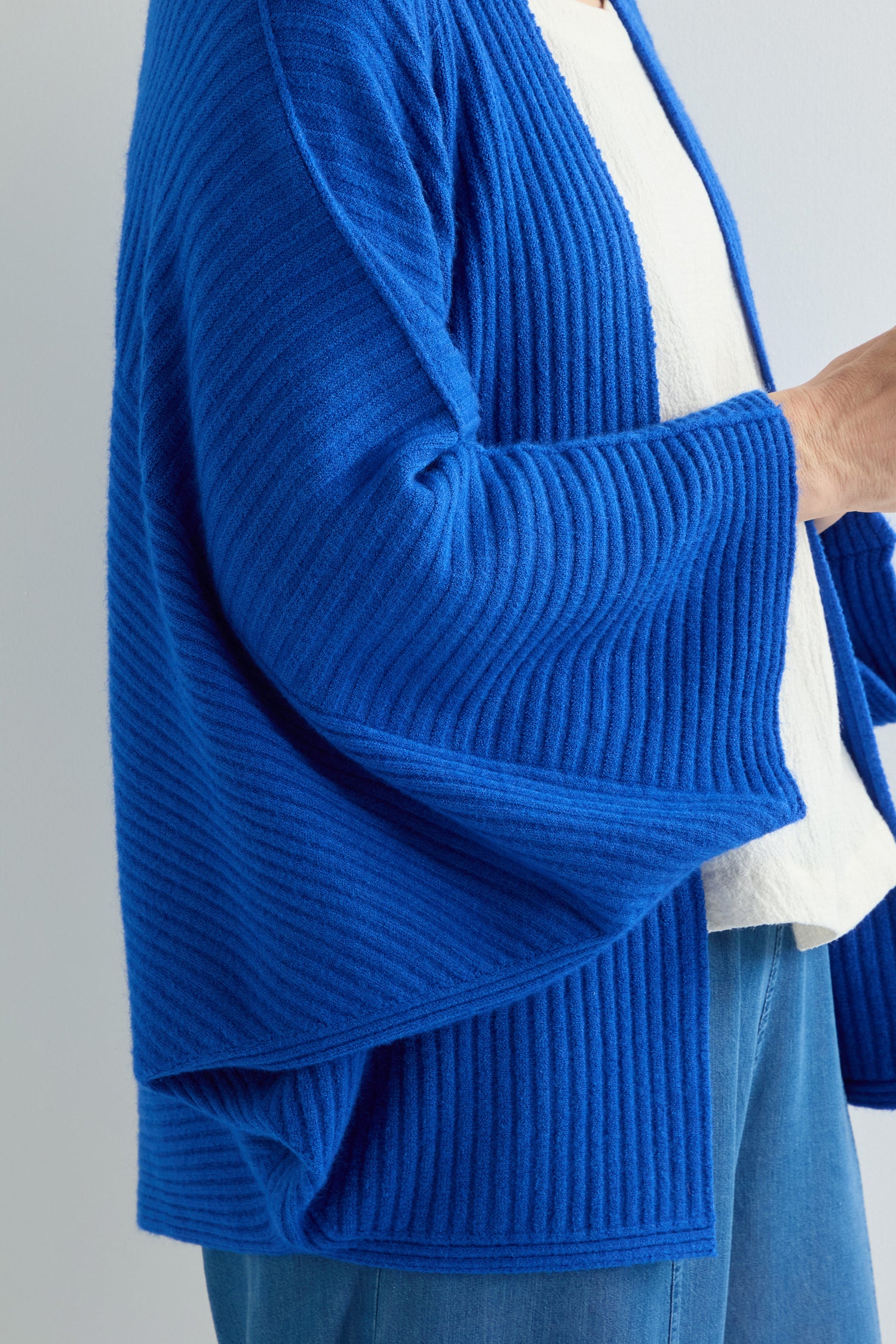 Cobalt Ribbed Batwing Cardi