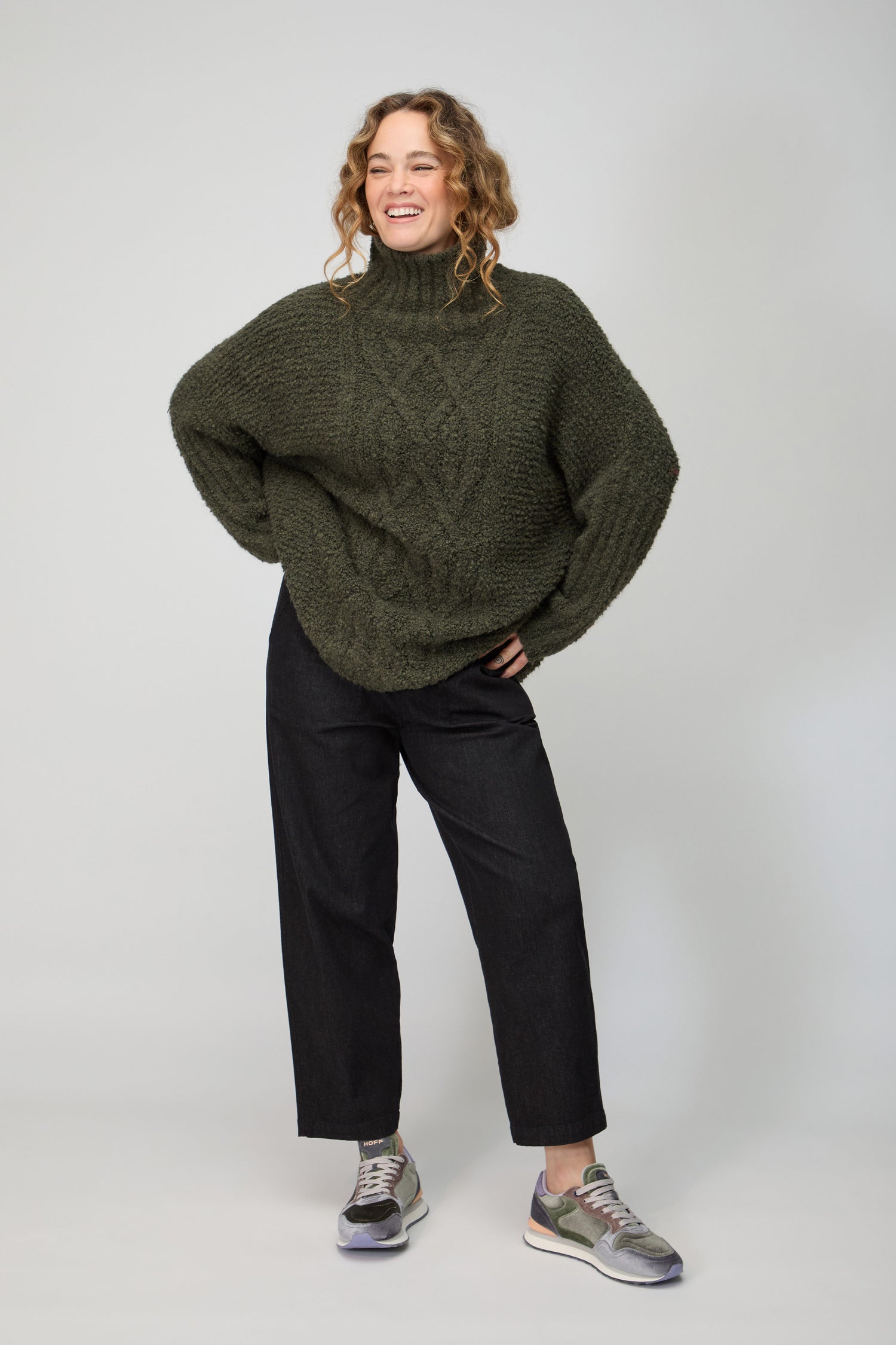Boucle Cable Knit Jumper
