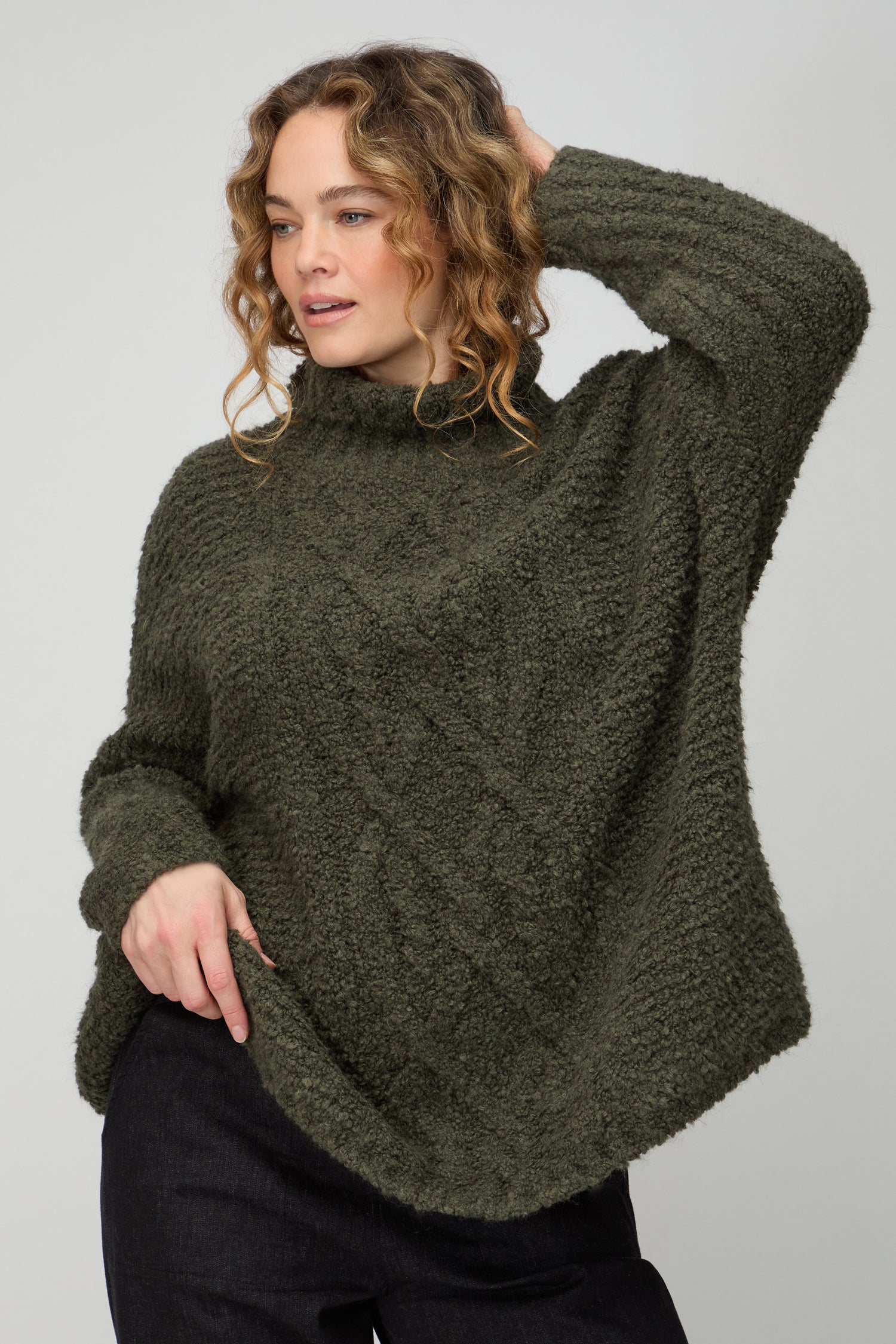 Boucle Cable Knit Jumper