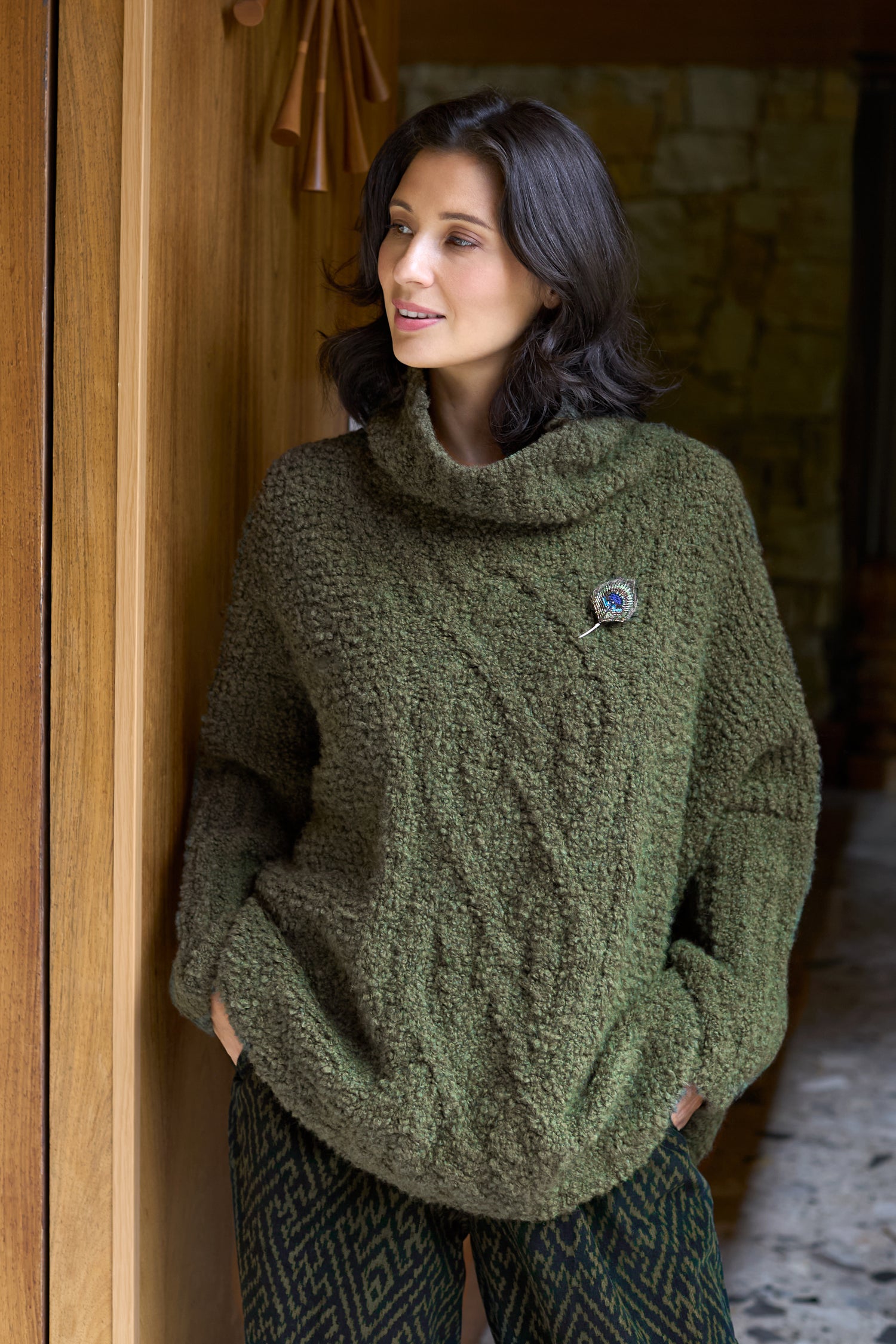 Boucle Cable Knit Jumper