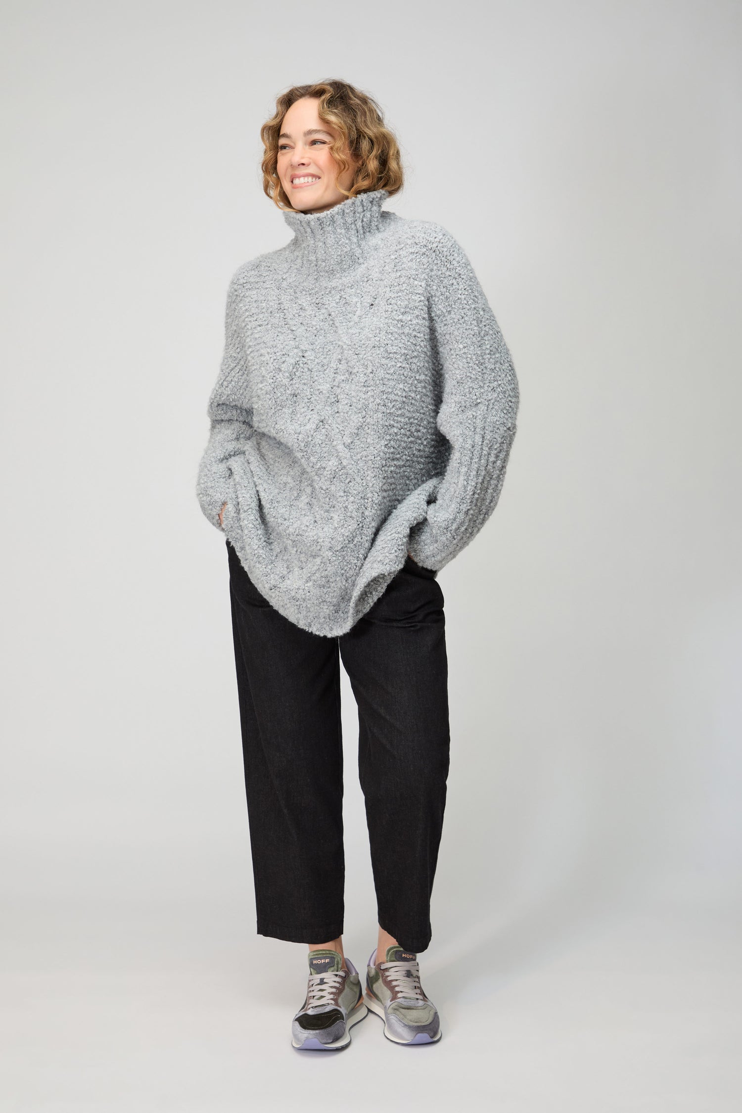 Boucle Cable Knit Jumper