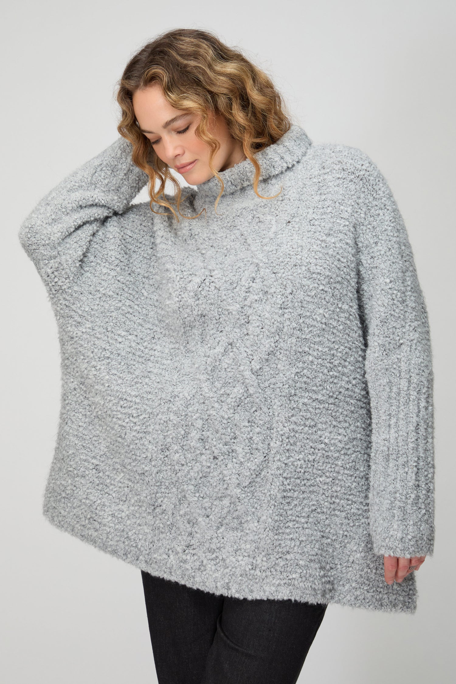 Boucle Cable Knit Jumper