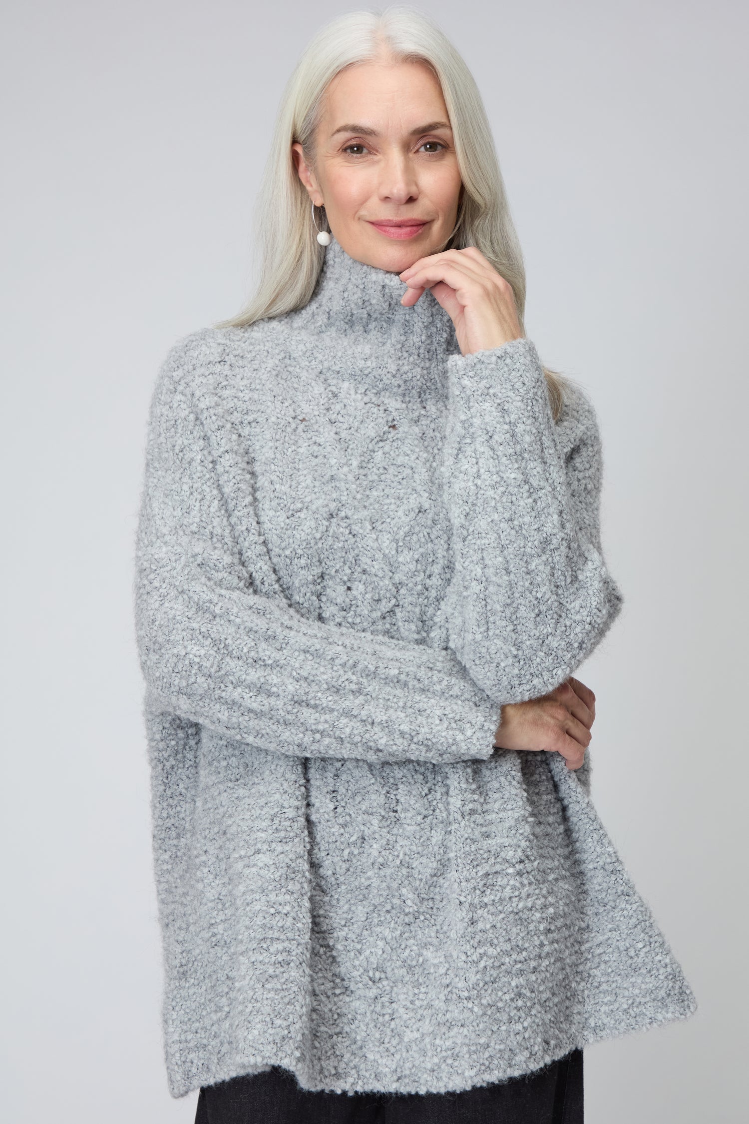 Boucle Cable Knit Jumper