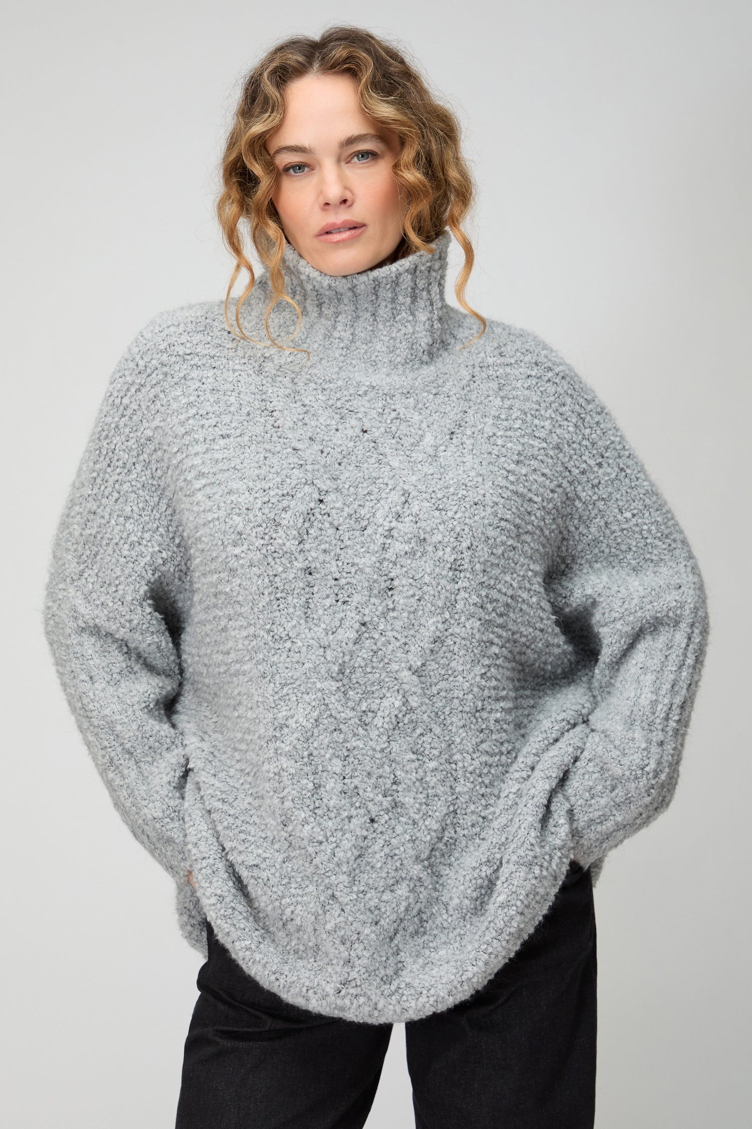 Boucle Cable Knit Jumper