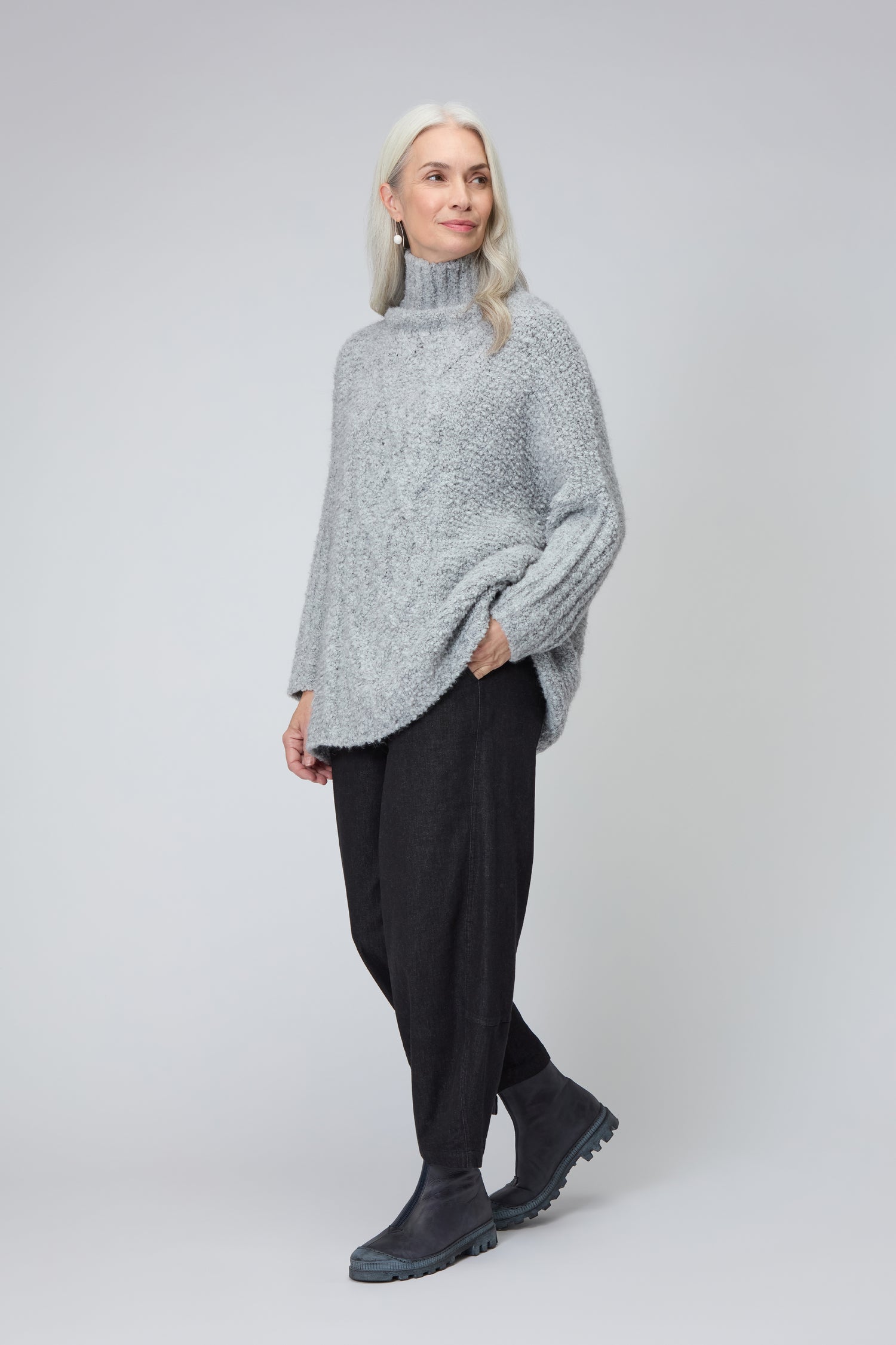 Boucle Cable Knit Jumper