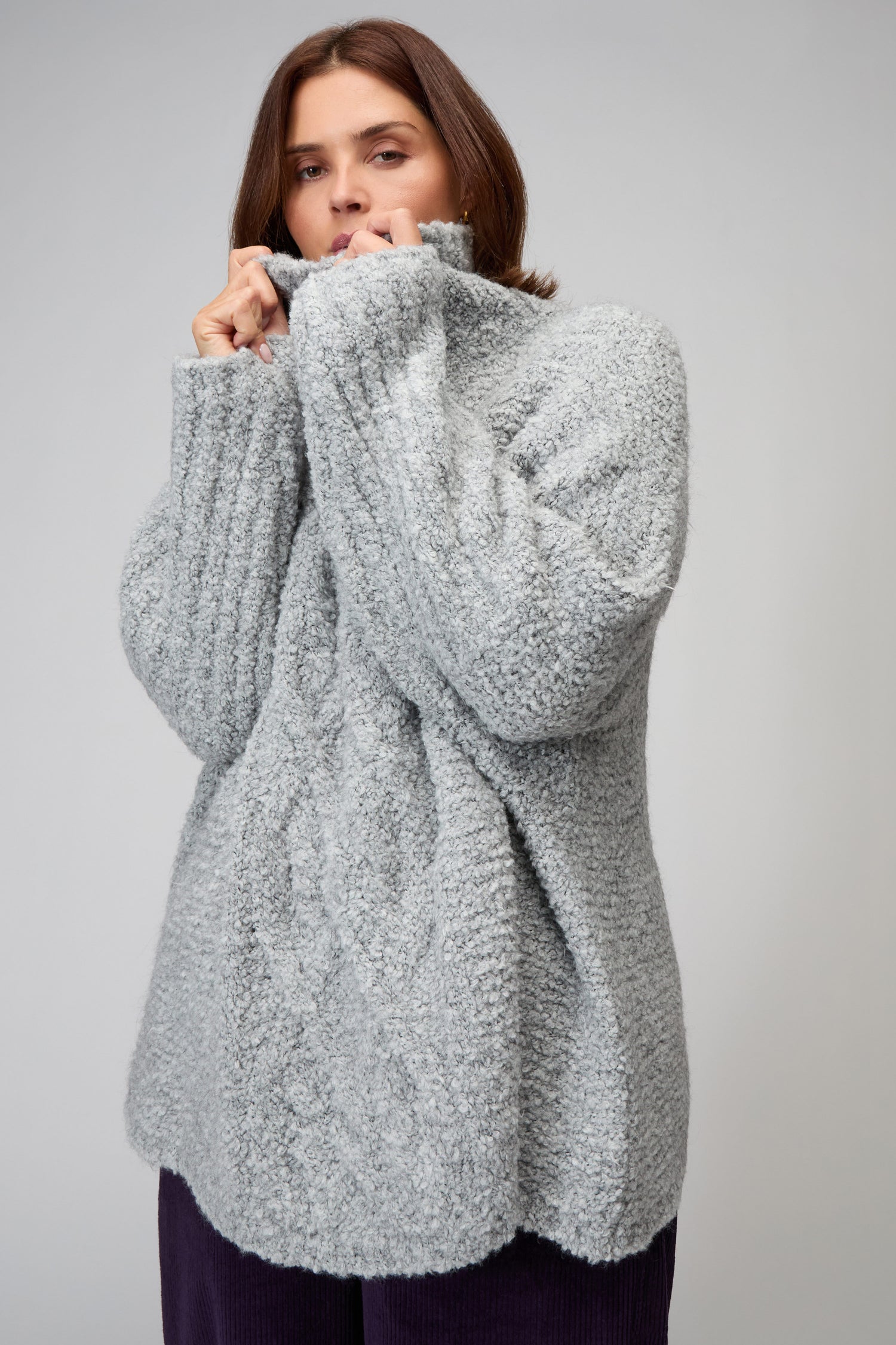 Boucle Cable Knit Jumper