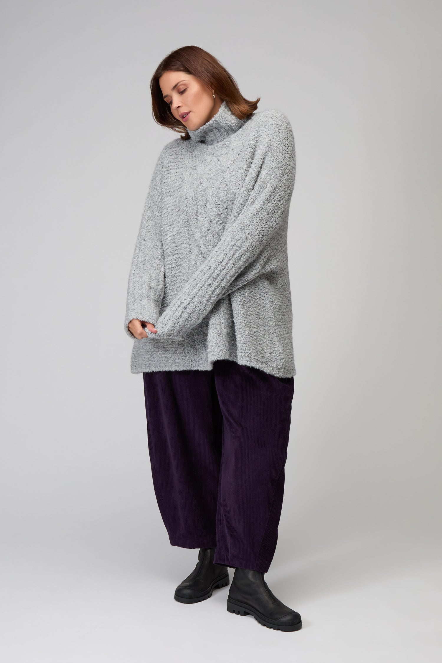 Boucle Cable Knit Jumper