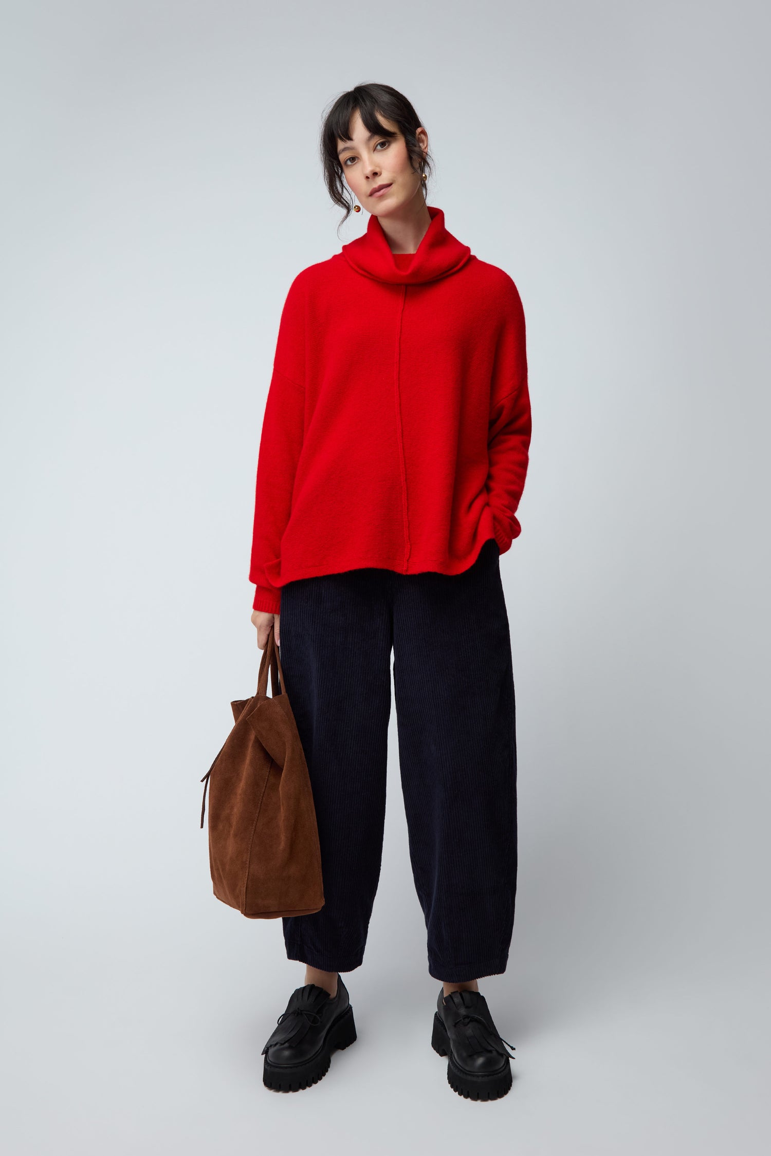 Merino Wool Cowl Neck Jumper