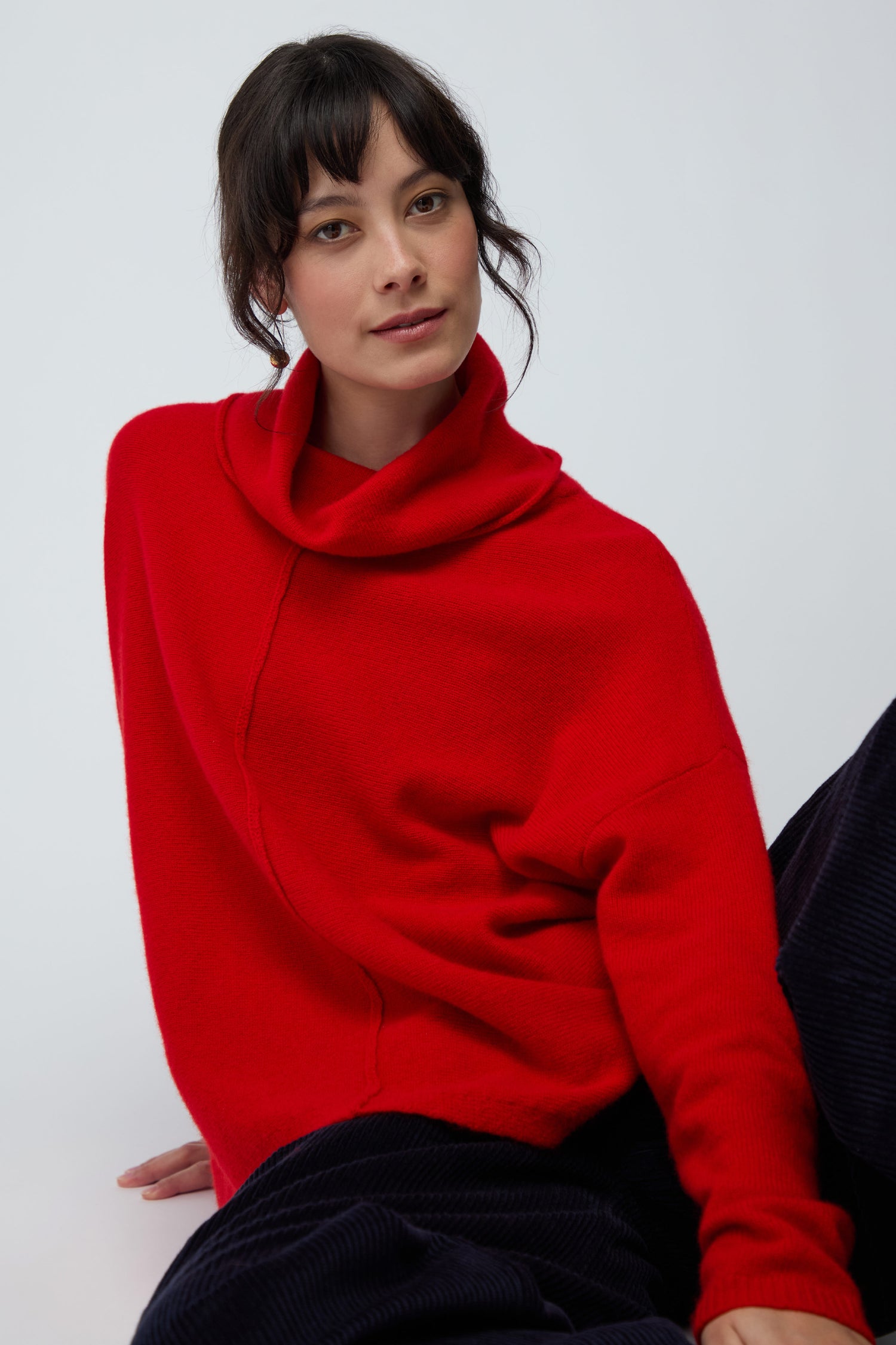 Merino Wool Cowl Neck Jumper