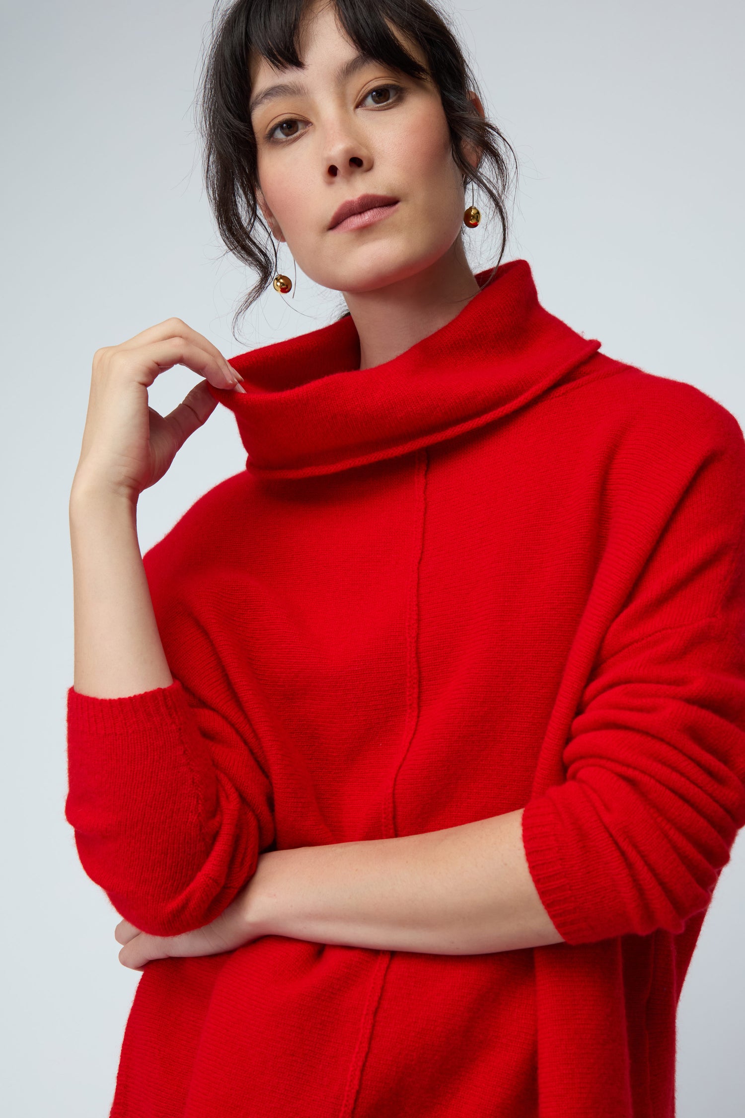 Merino Wool Cowl Neck Jumper