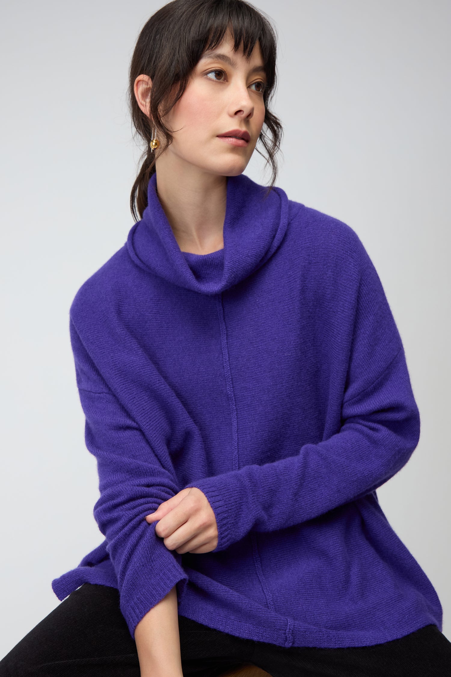 Merino Wool Cowl Neck Jumper