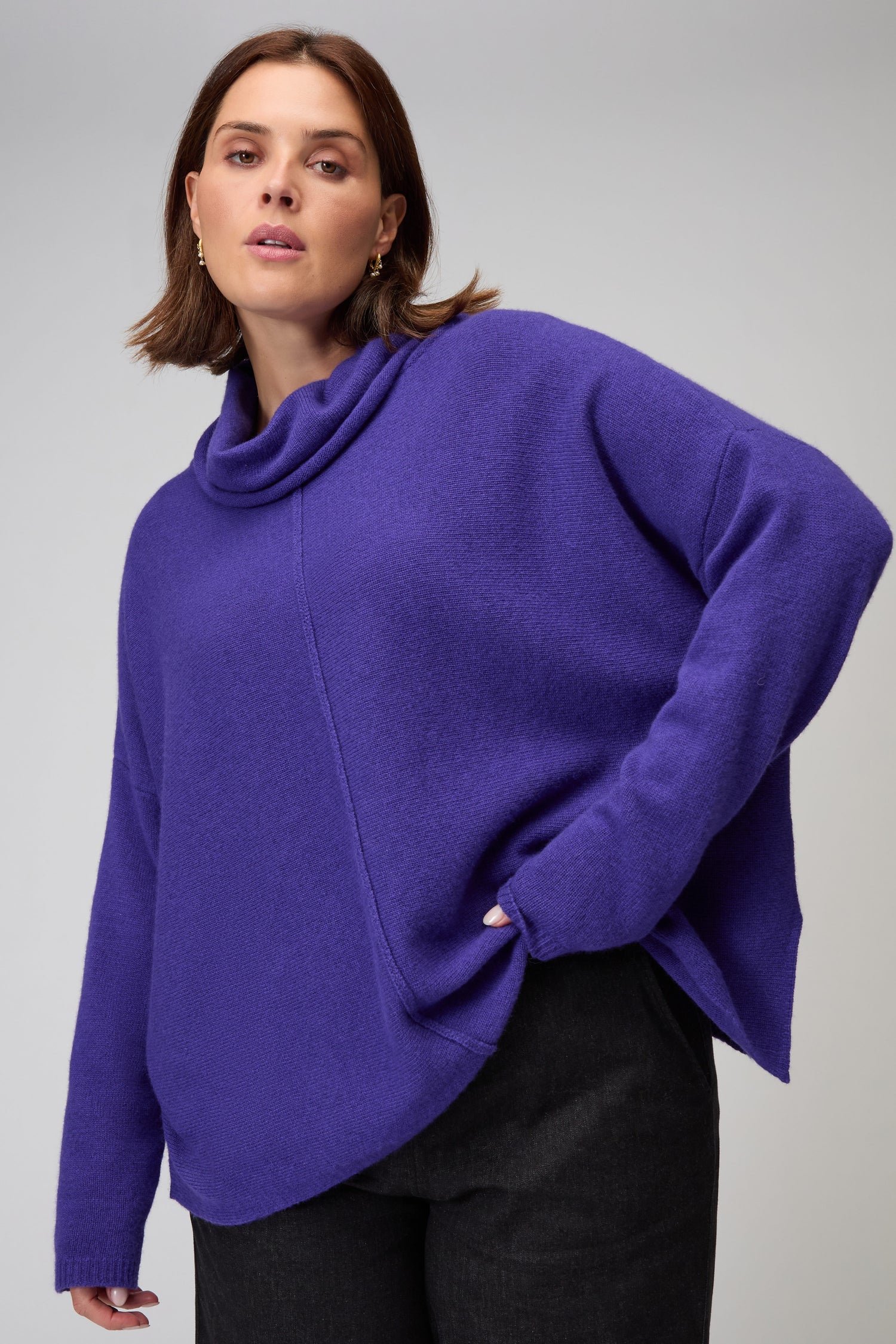 Merino Wool Cowl Neck Jumper