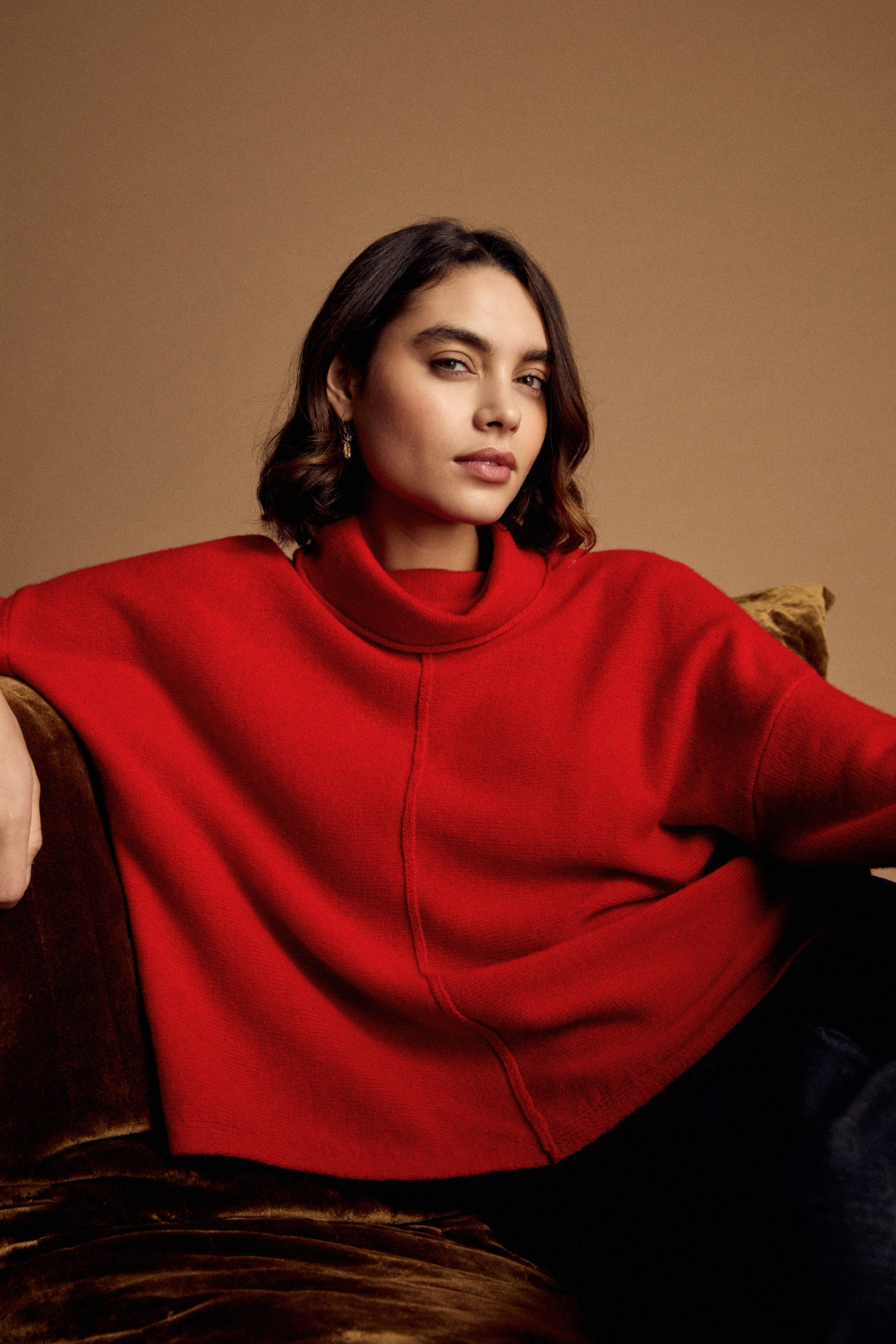 Merino Wool Cowl Neck Jumper