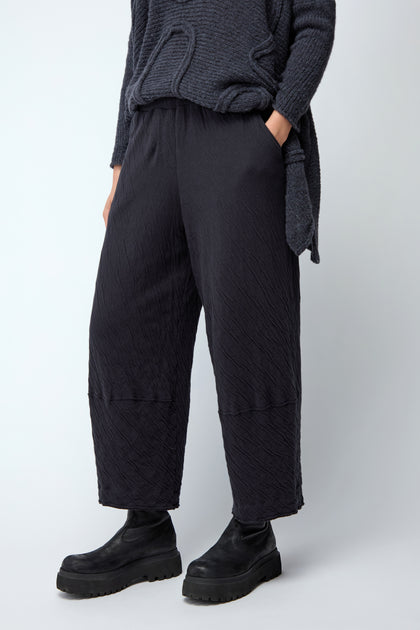 Dark Grey Crinkle Jersey Trouser
