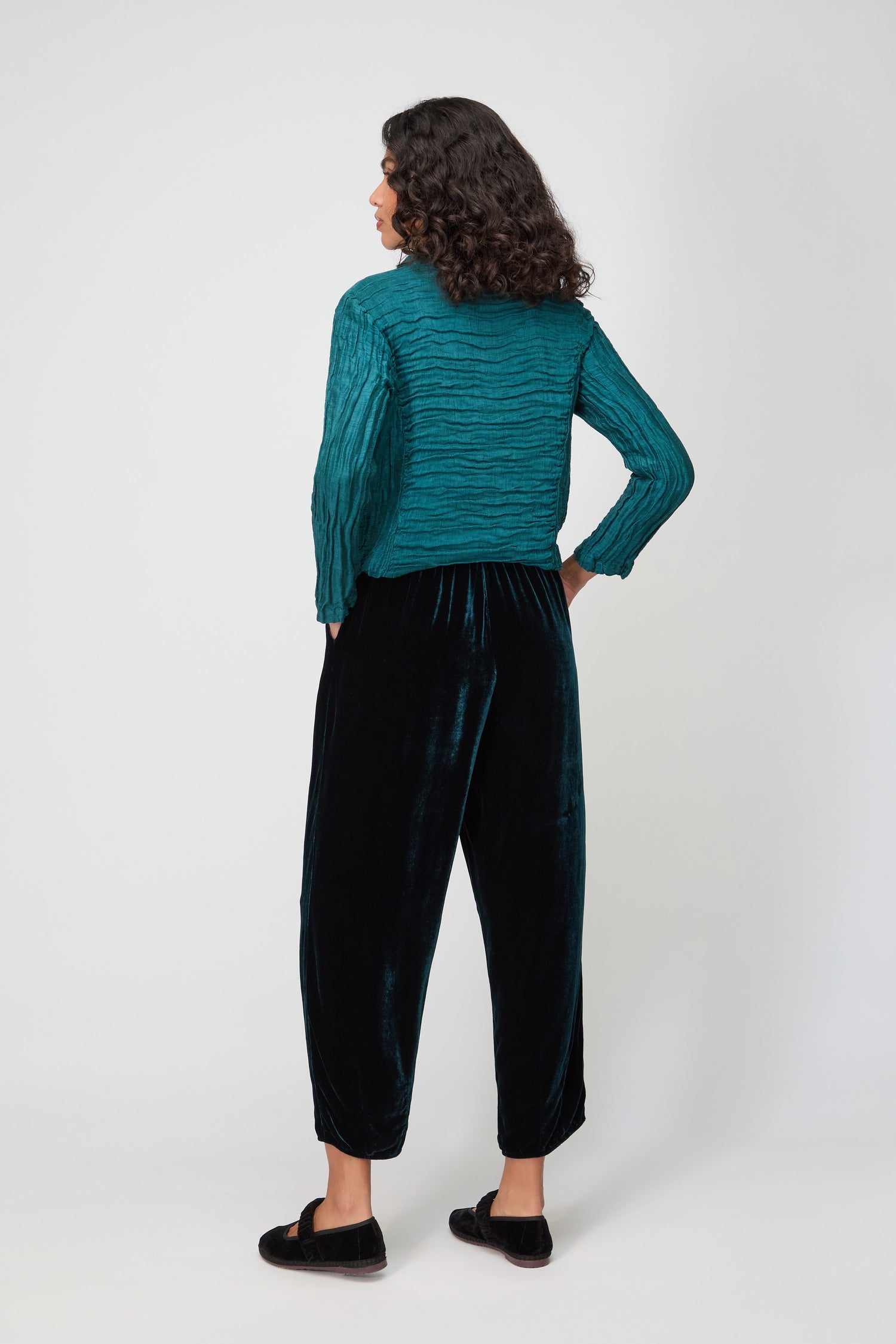 Silk Velvet Peacock Trouser