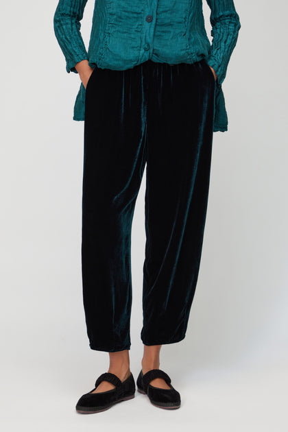 Silk Velvet Peacock Trouser