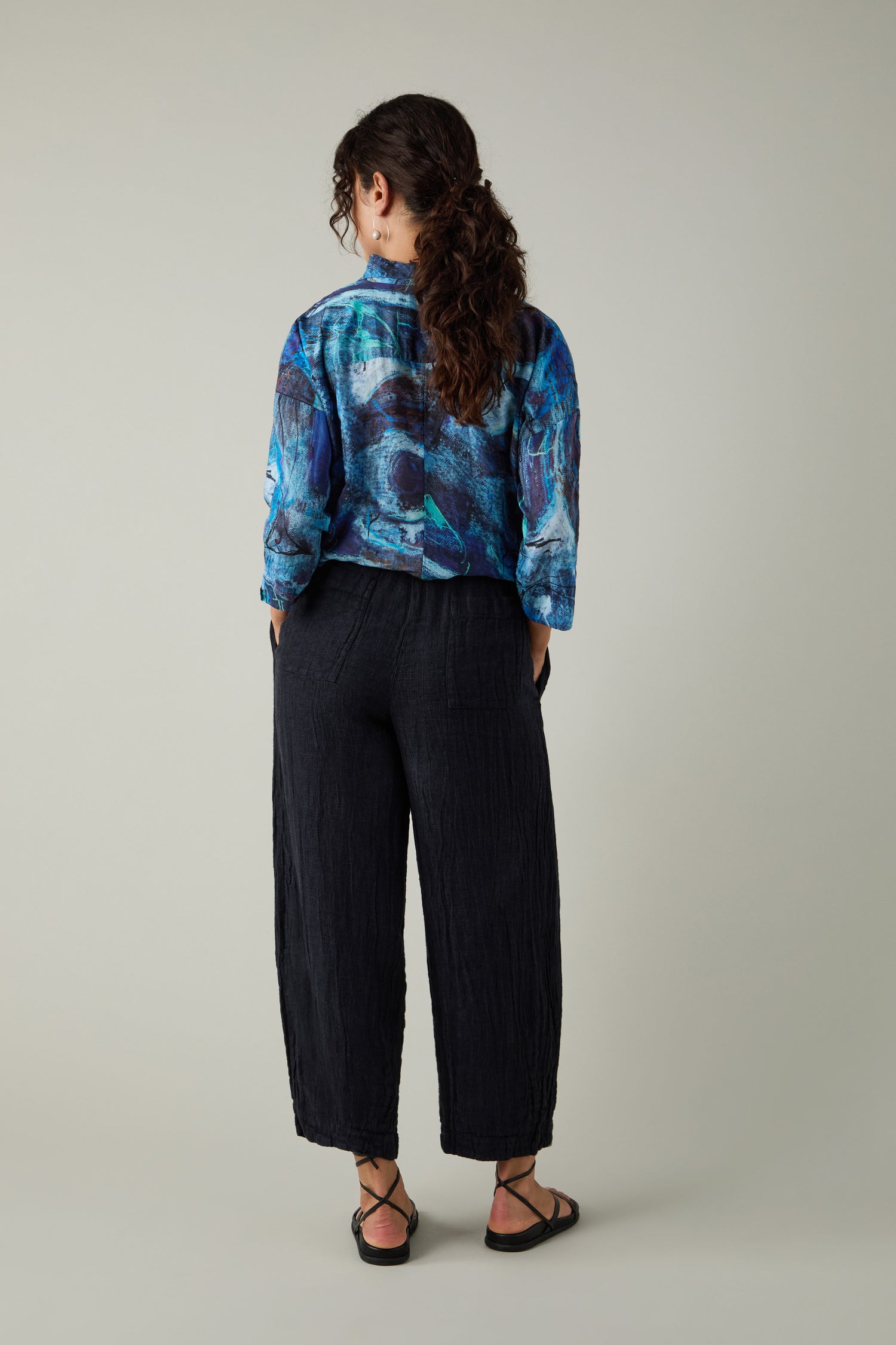 Textured Linen Bubble Trousers