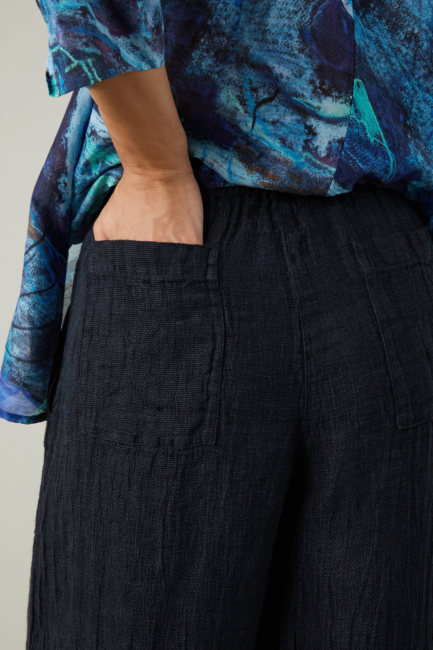 Textured Linen Bubble Trousers