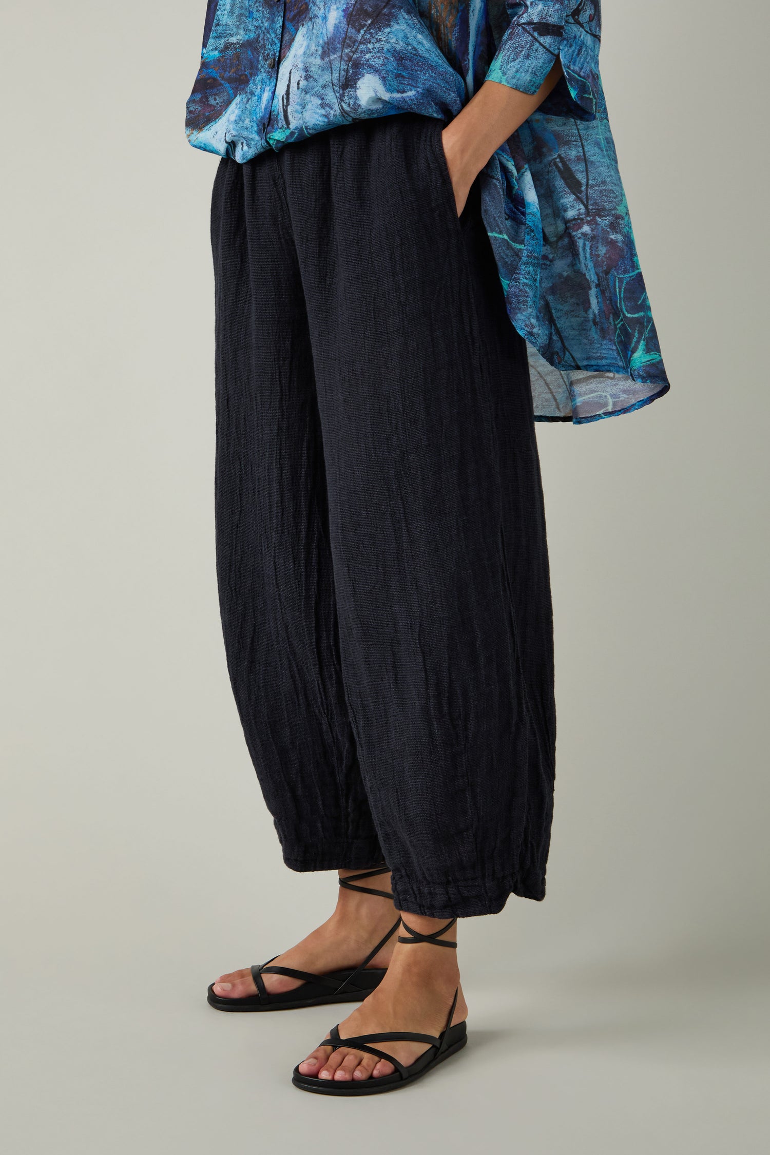 Textured Linen Bubble Trousers