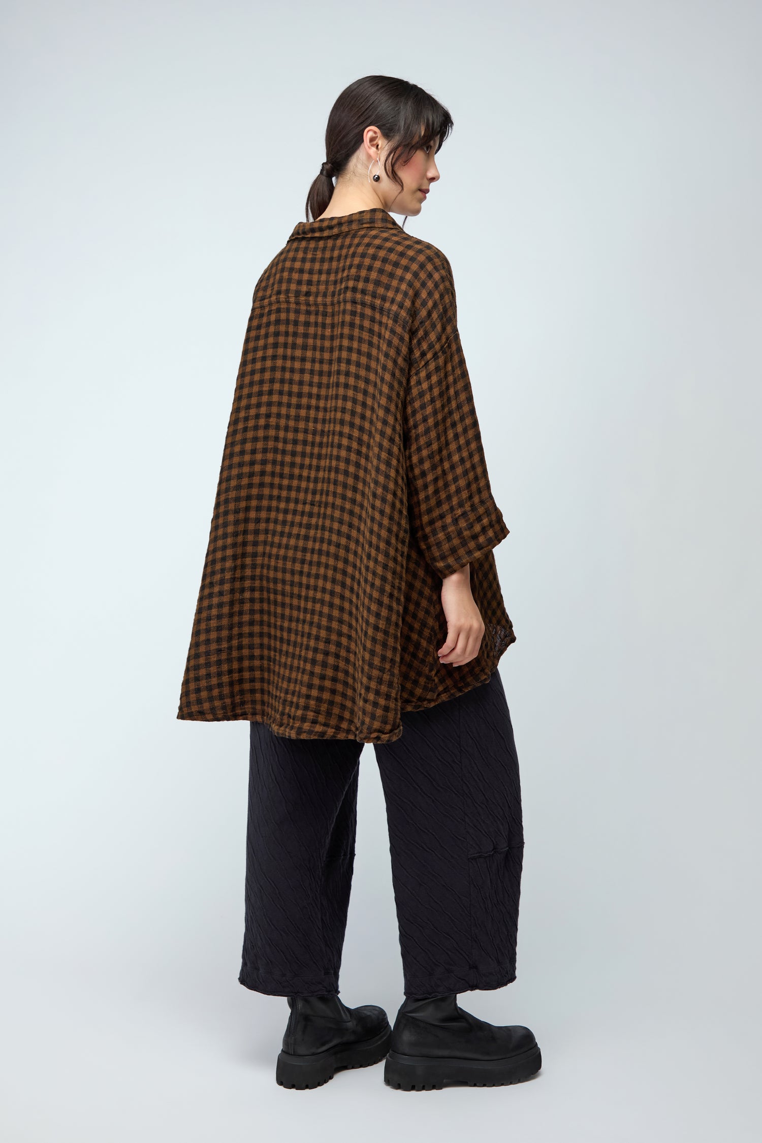 Copper Check Flared Shirt