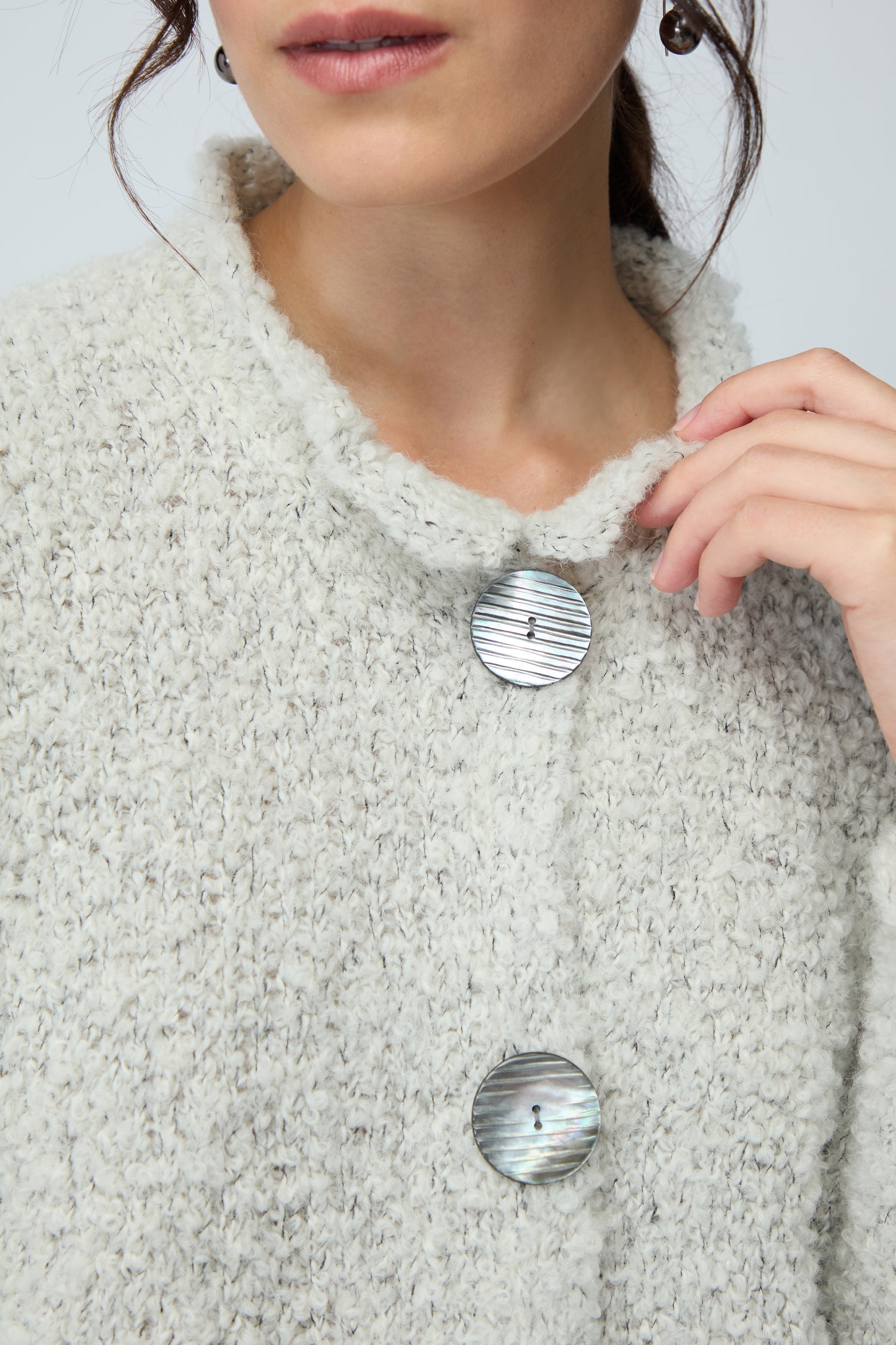 Winter White Three Button Cardi