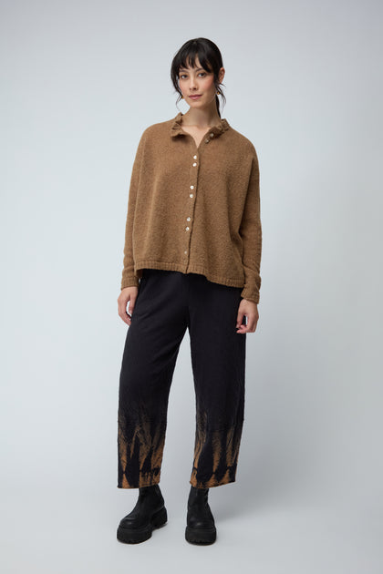 Frill Neck Tan Cardi