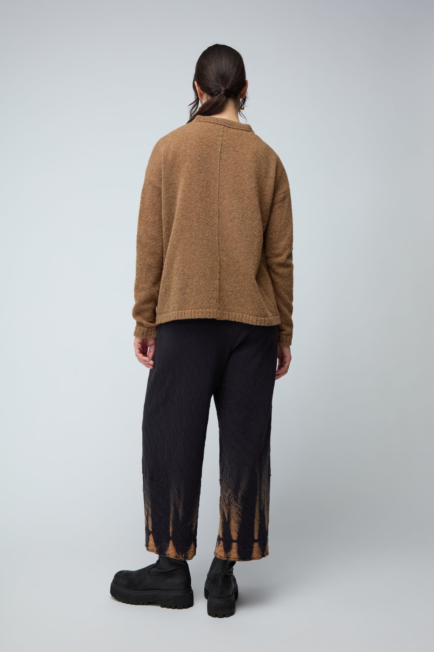 Frill Neck Tan Cardi