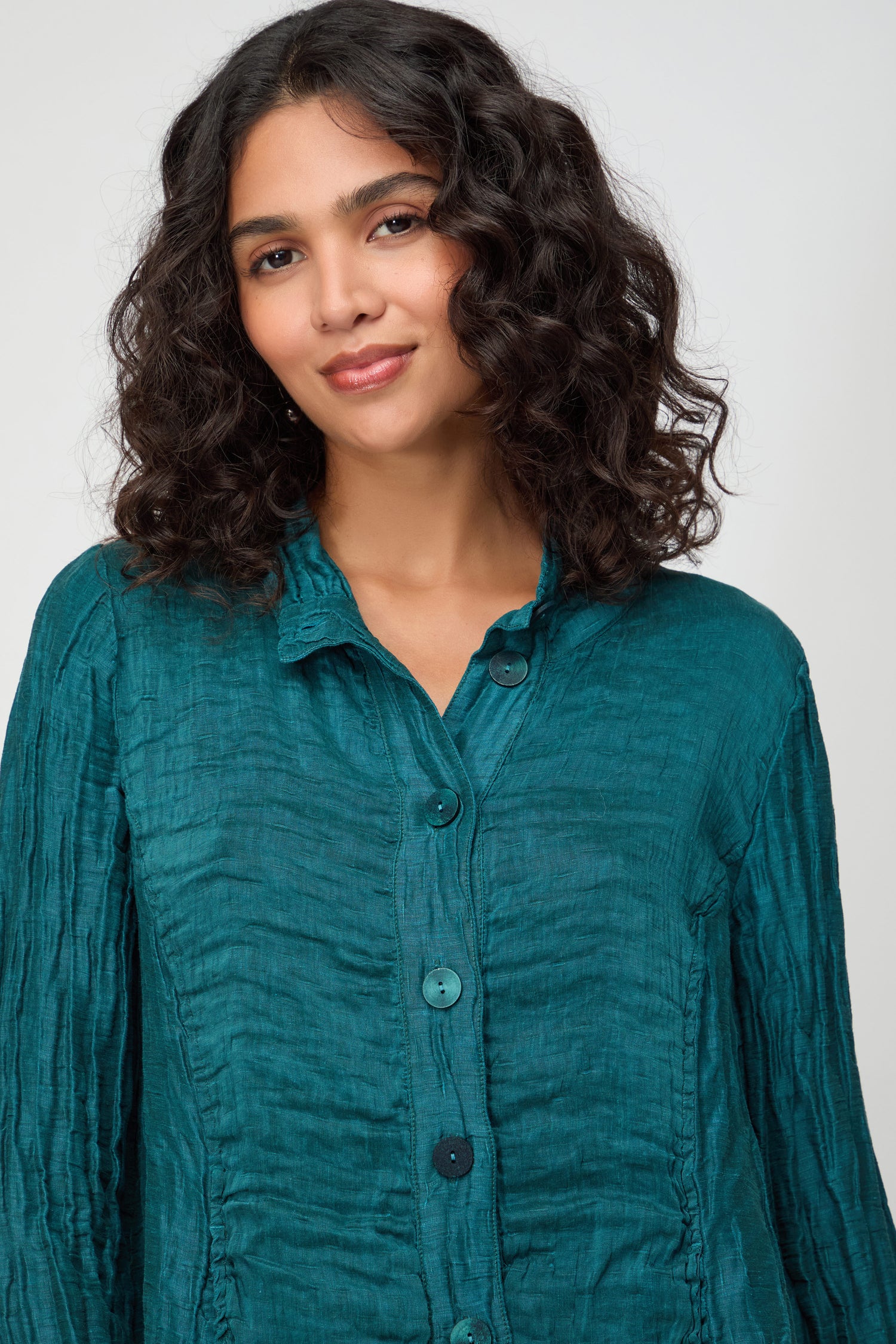 Panel Front Silk Linen Jacket