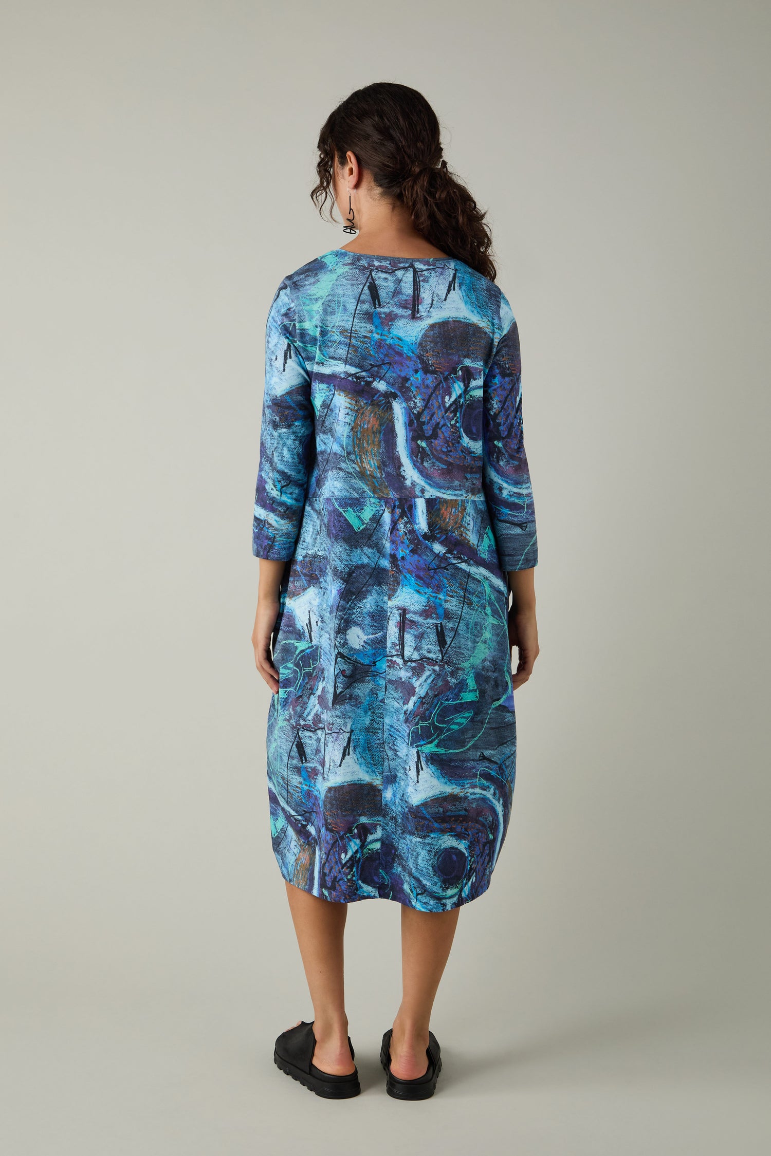 Abstract Print Jersey Bubble Dress