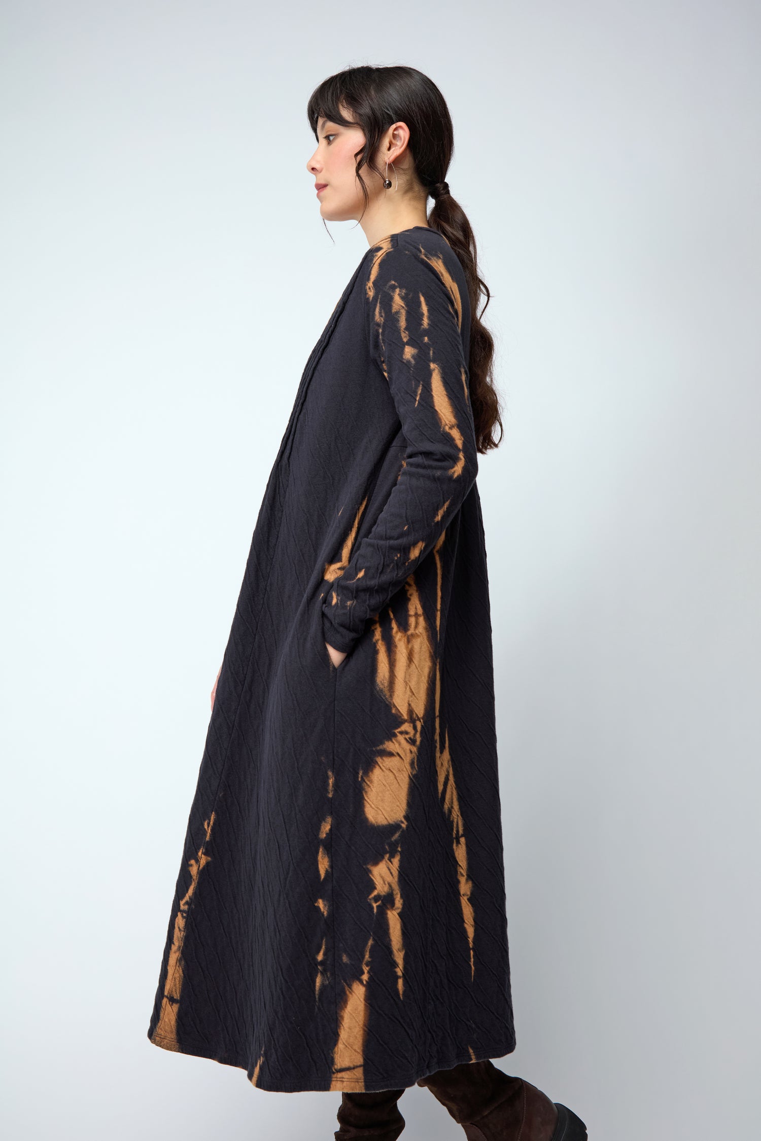 Pleat Front Tie Dye Jersey Dress