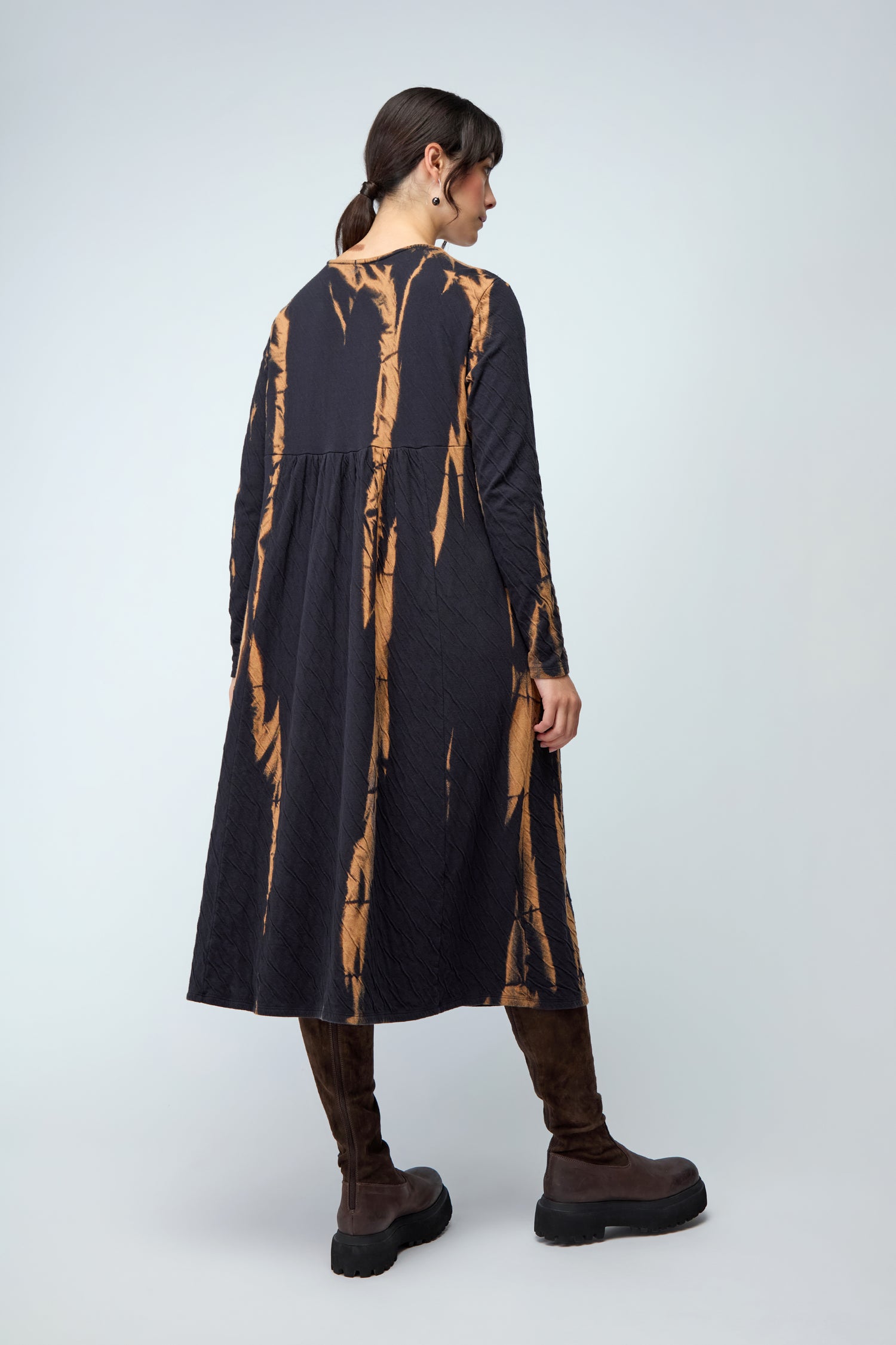 Pleat Front Tie Dye Jersey Dress